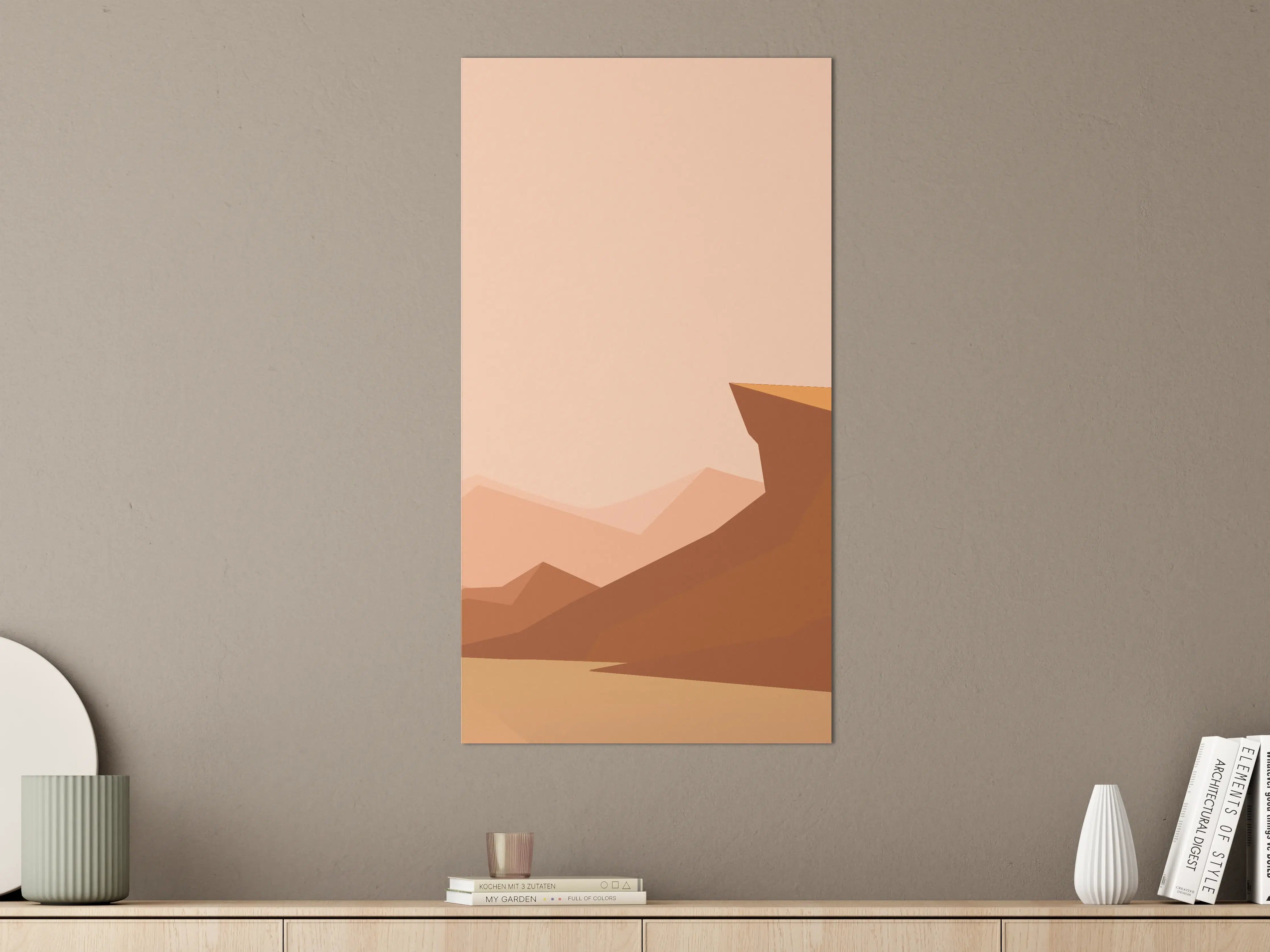 Große Wandbilder - Wüstenlandschaft mit Felsen in warmen Erdtönen