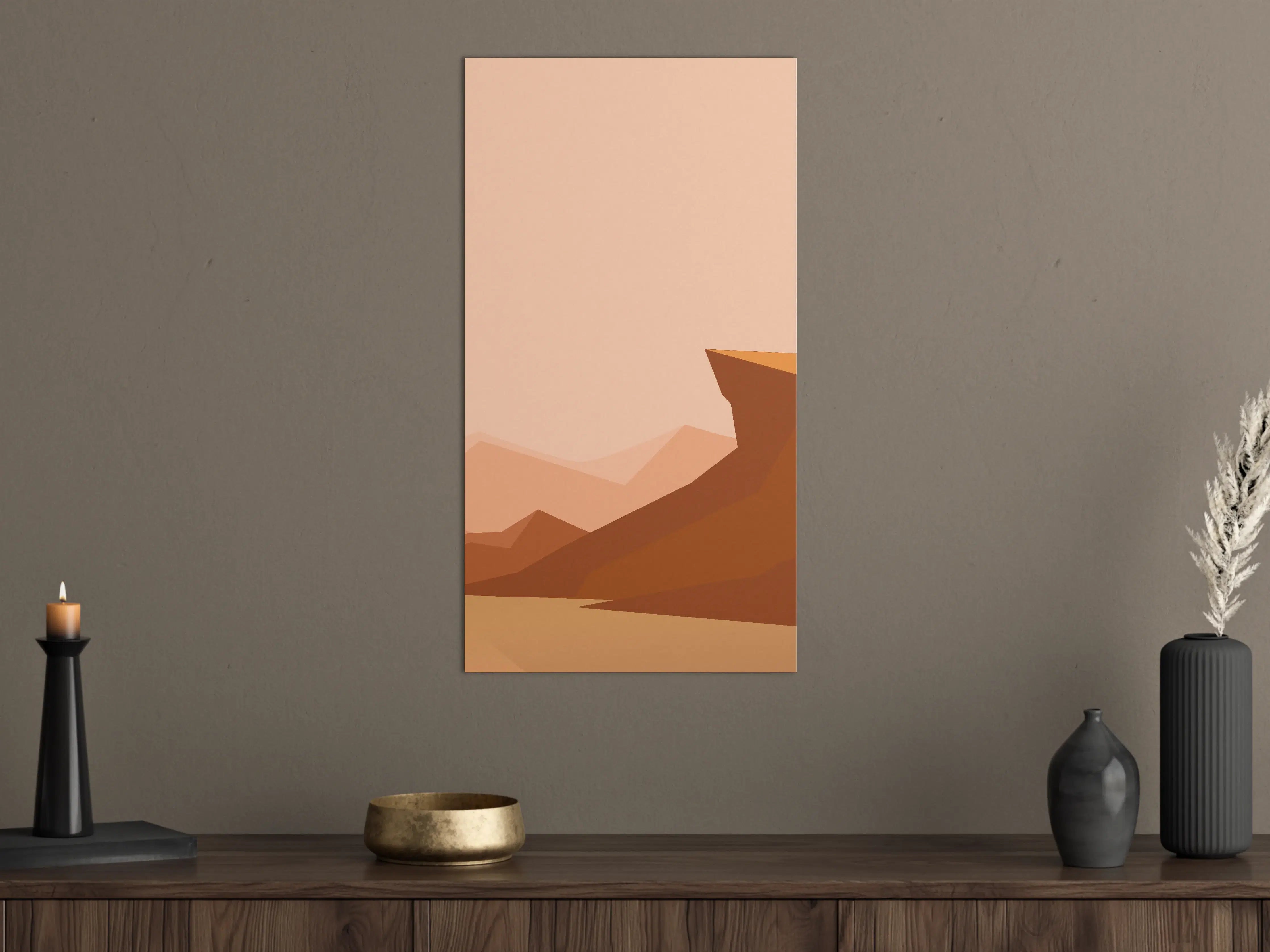 Große Wandbilder - Wüstenlandschaft mit Felsen in warmen Erdtönen