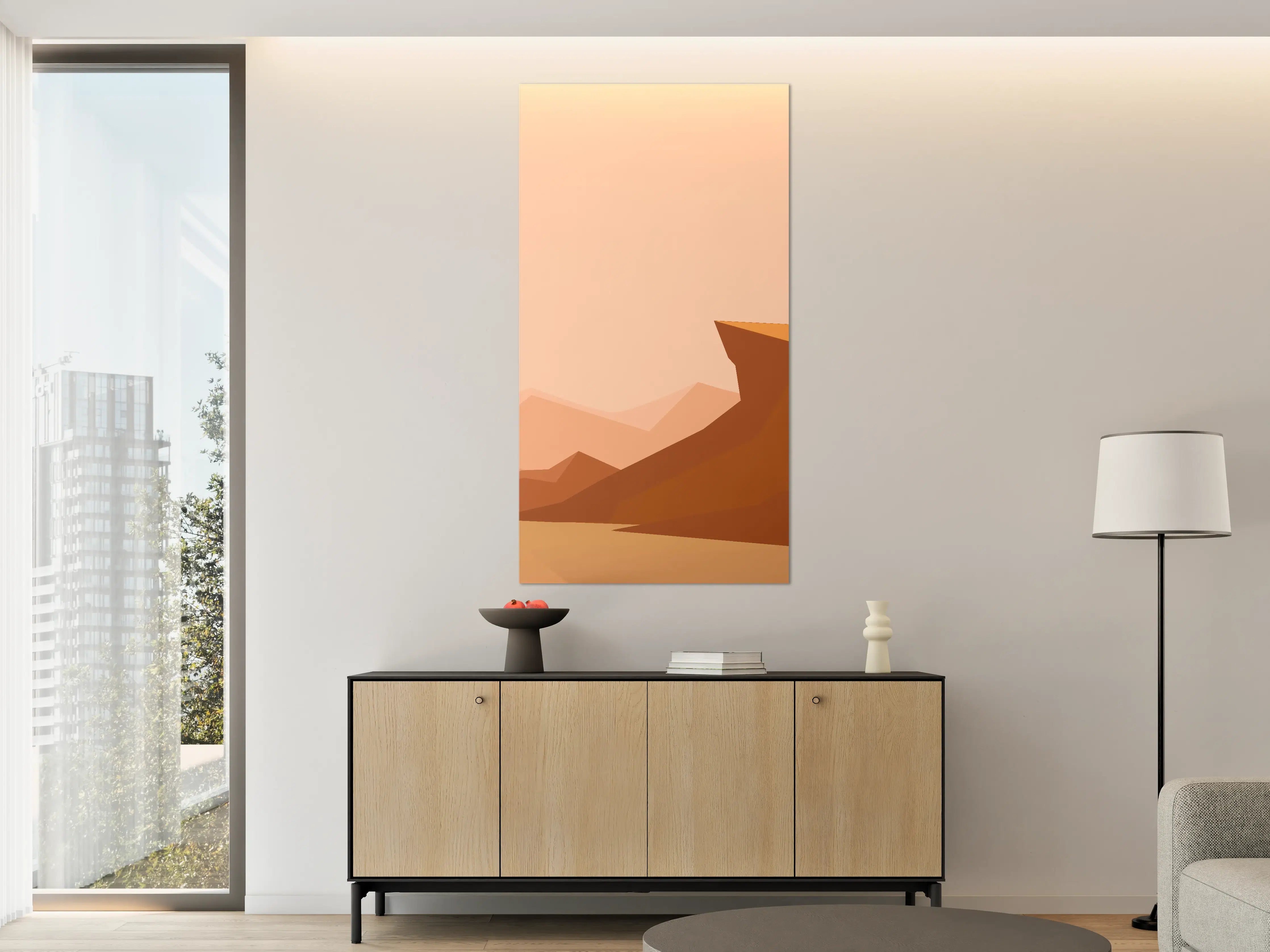 Große Wandbilder - Wüstenlandschaft mit Felsen in warmen Erdtönen