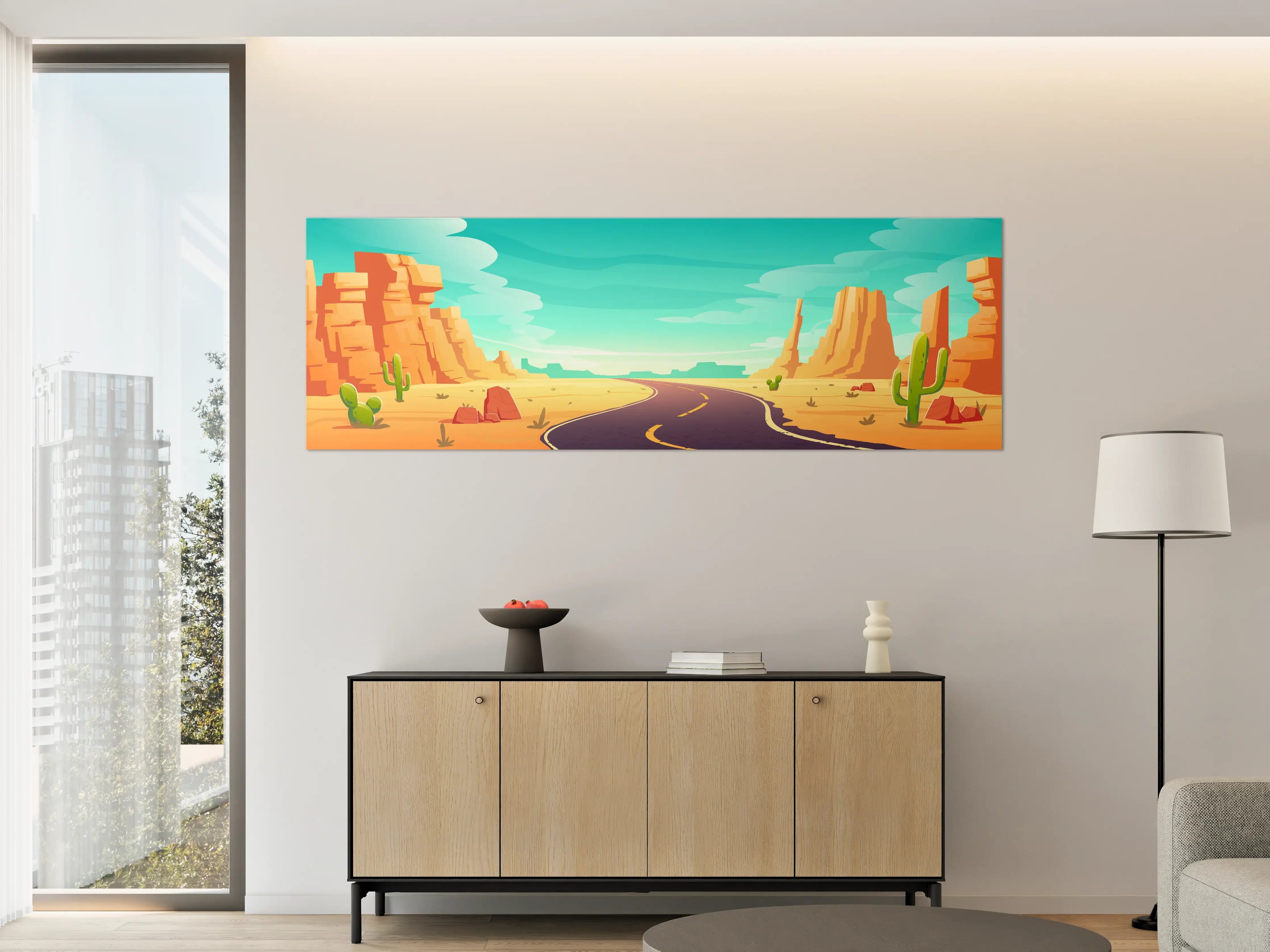 Große Wandbilder - Wüstenlandschaft mit Roadtrip-Charme