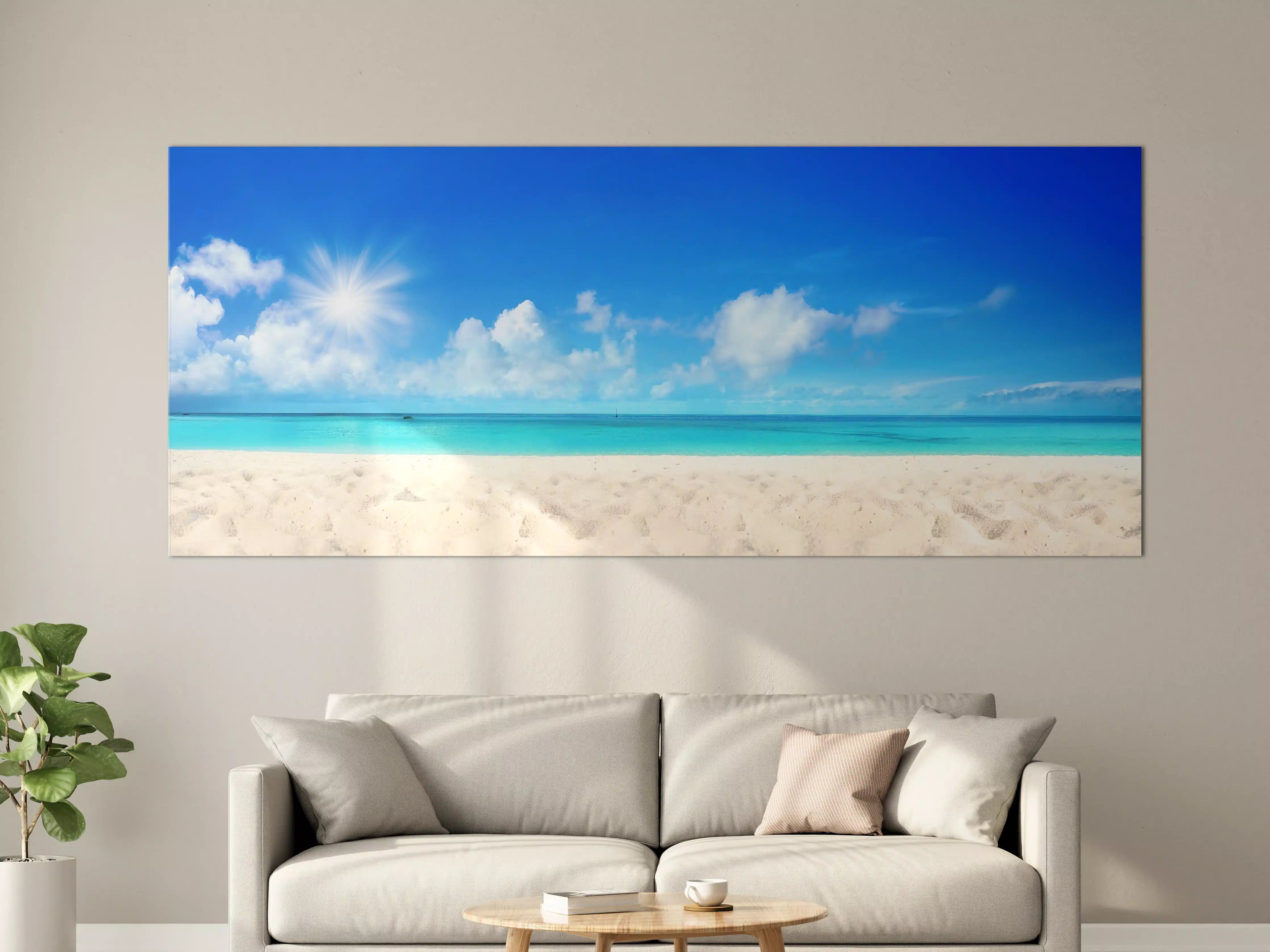 Große Wandbilder - Wunderschöner Strand mit hellem Sand