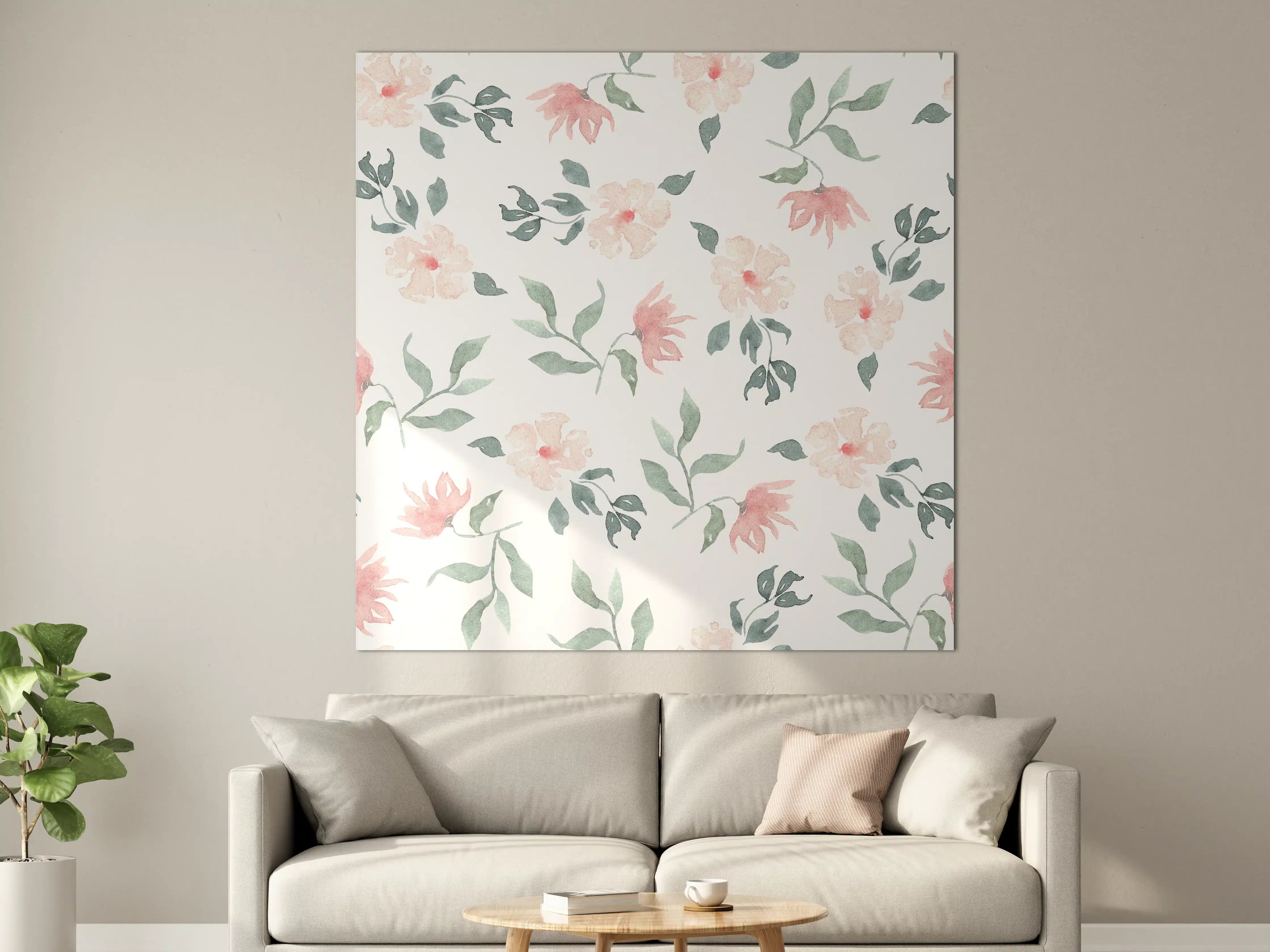 Große Wandbilder - Wunderschönes Blumendesign in Pastellfarben