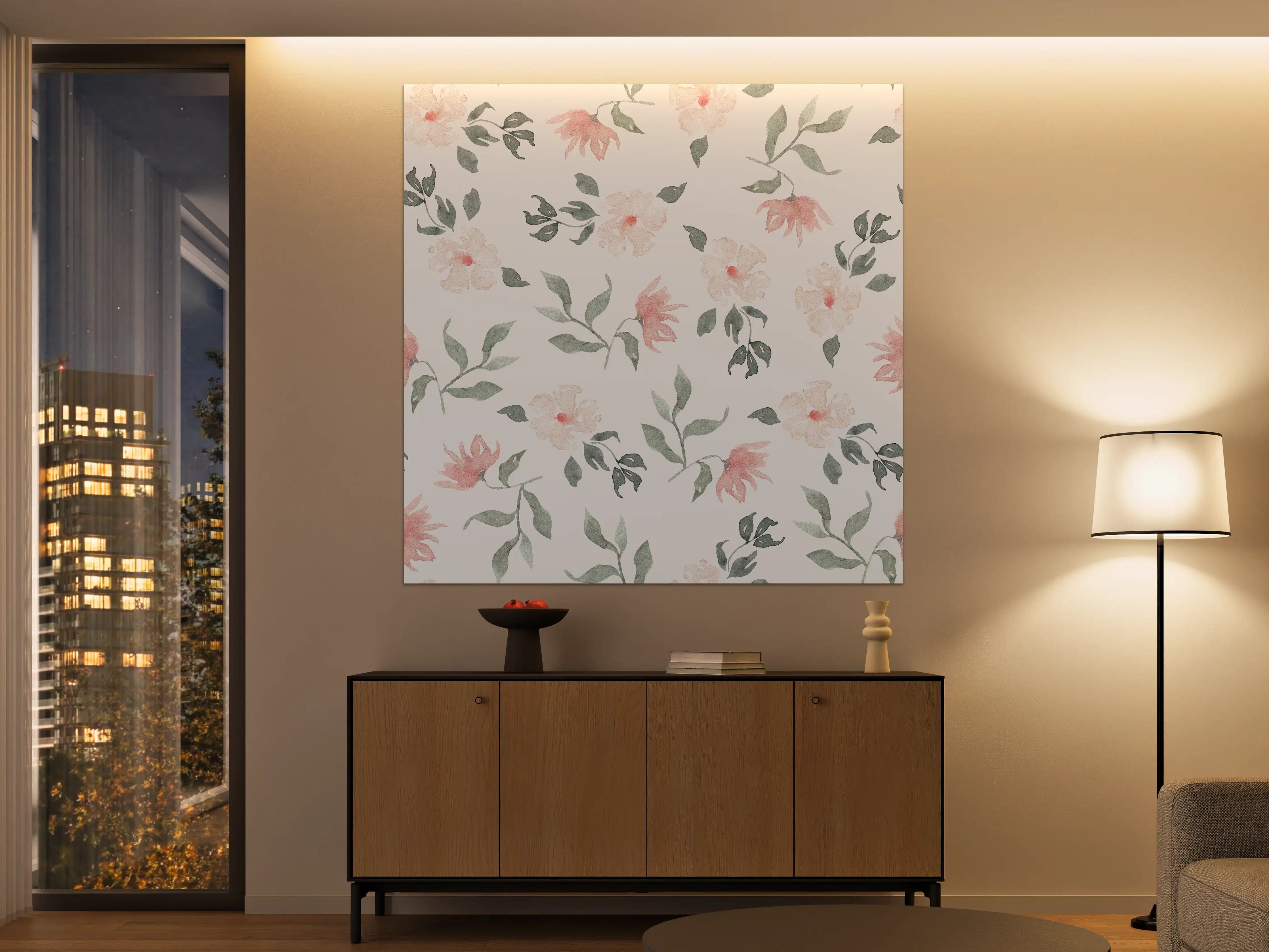 Große Wandbilder - Wunderschönes Blumendesign in Pastellfarben