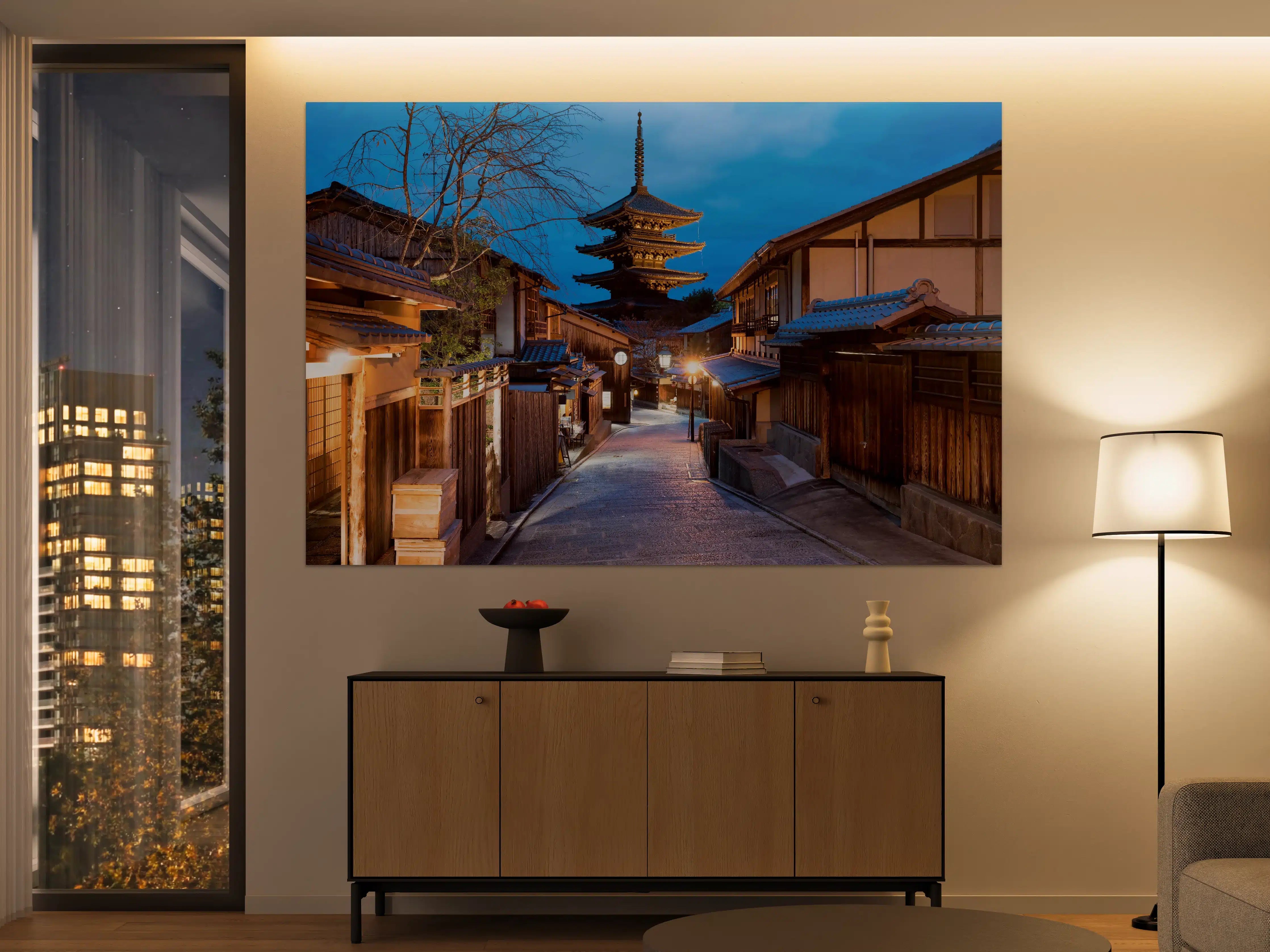 Große Wandbilder - Yasaka-Pagode bei Nacht in Kyoto