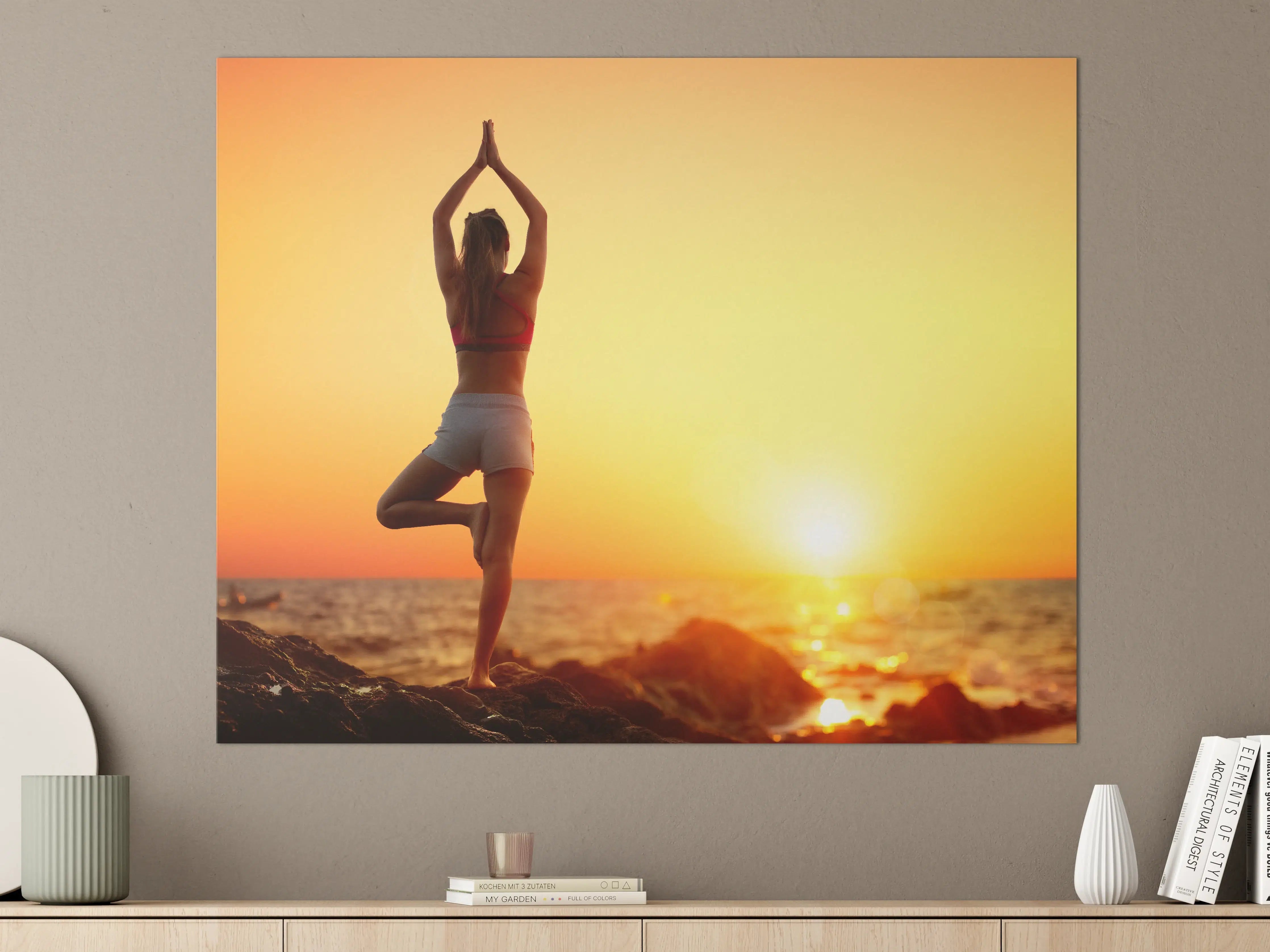 Große Wandbilder - Yoga bei Sonnenuntergang
