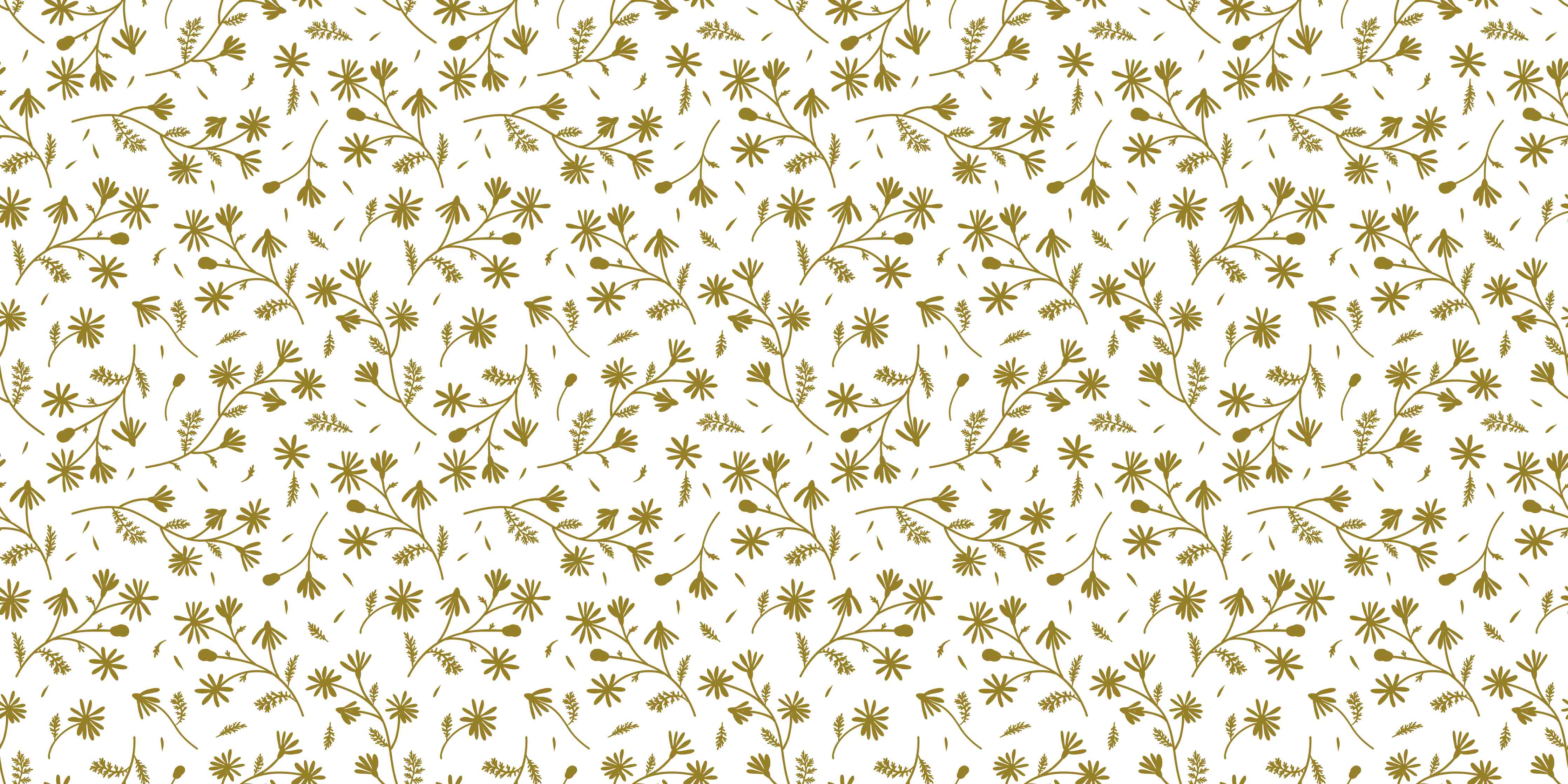 Große Wandbilder-Zarte Blumenmuster in Gold auf Creme