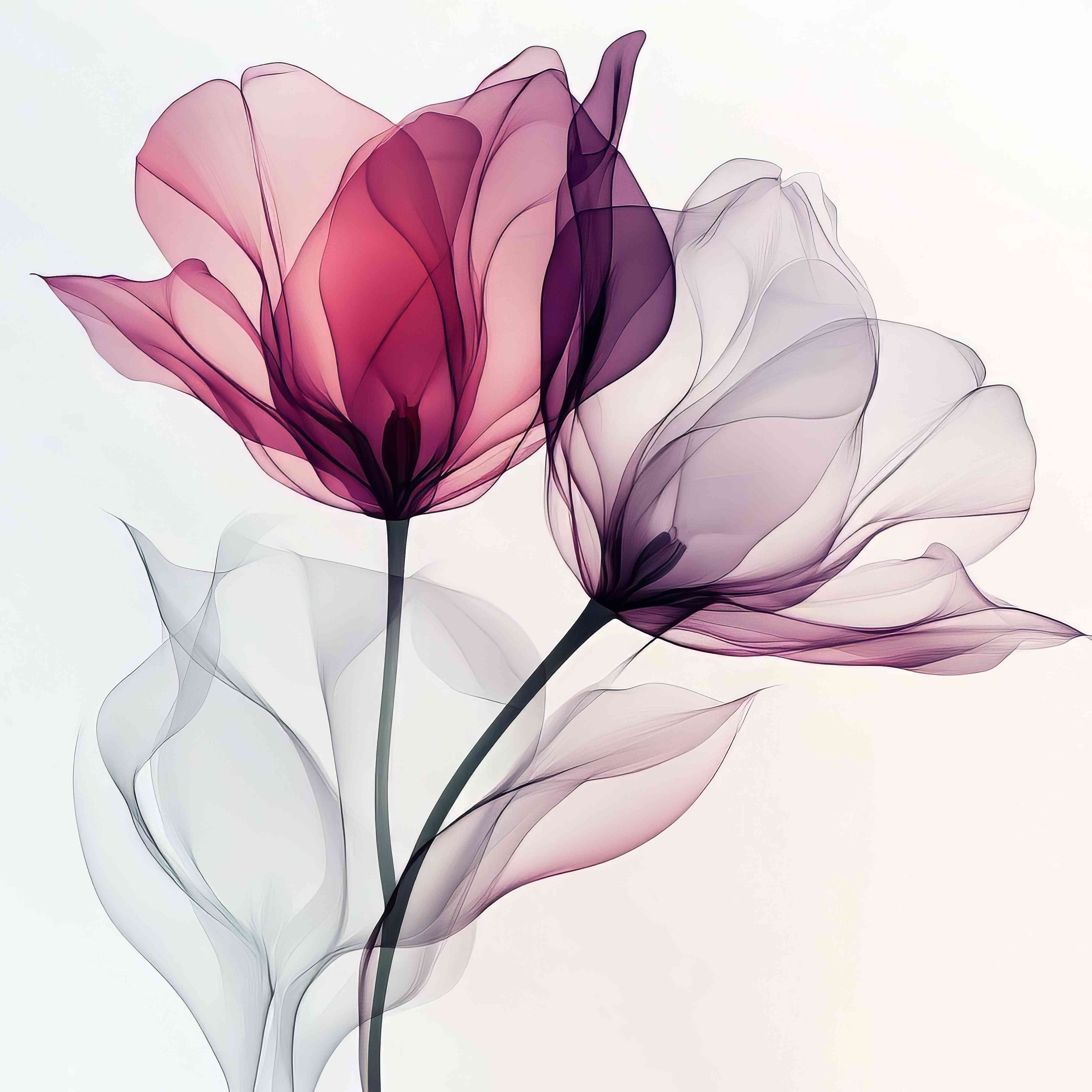 Große Wandbilder-Zarte Grautöne in Pastellblumen