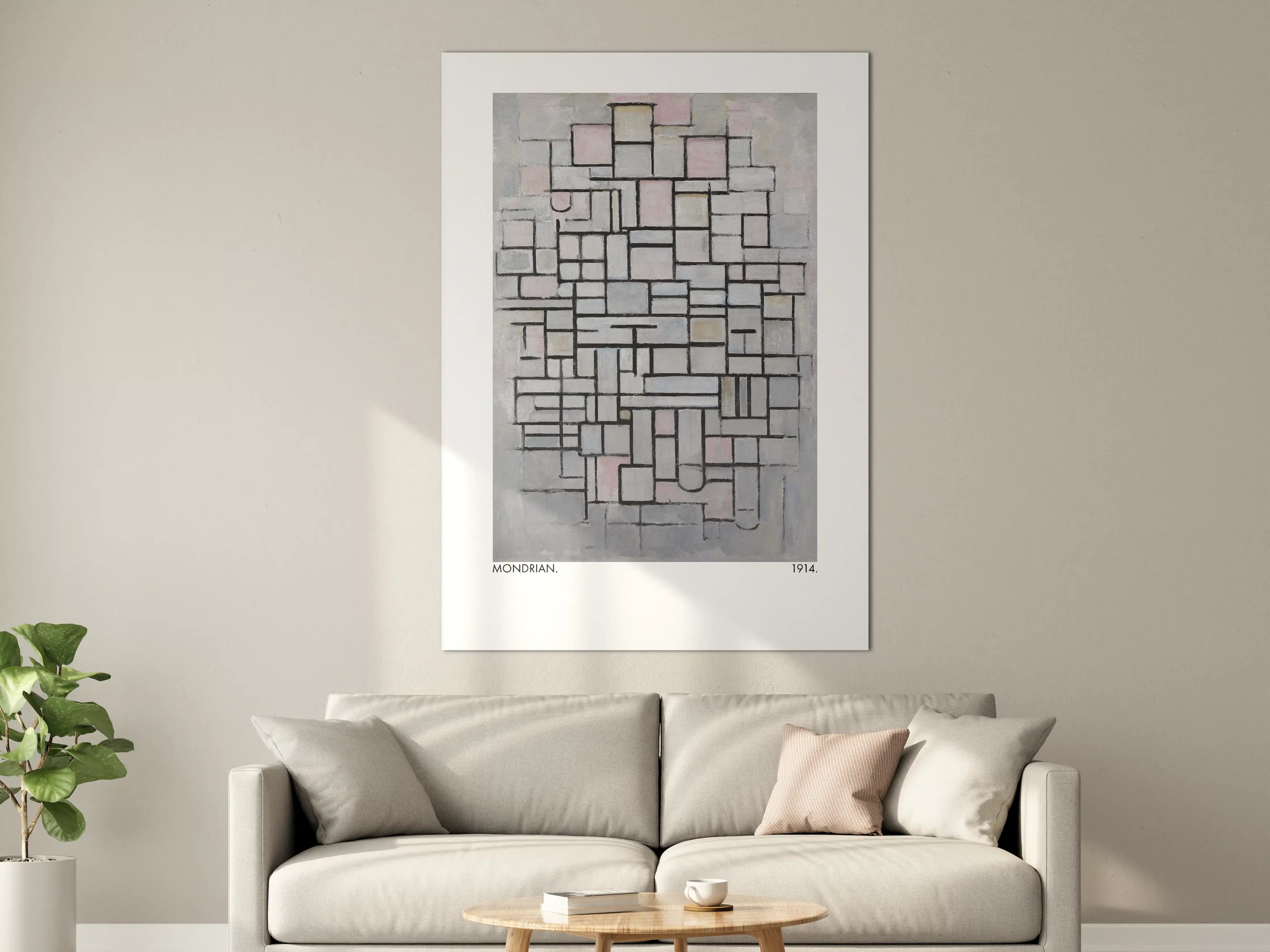 Große Wandbilder - Zarte Grautöne: Geometrisches Wandbild