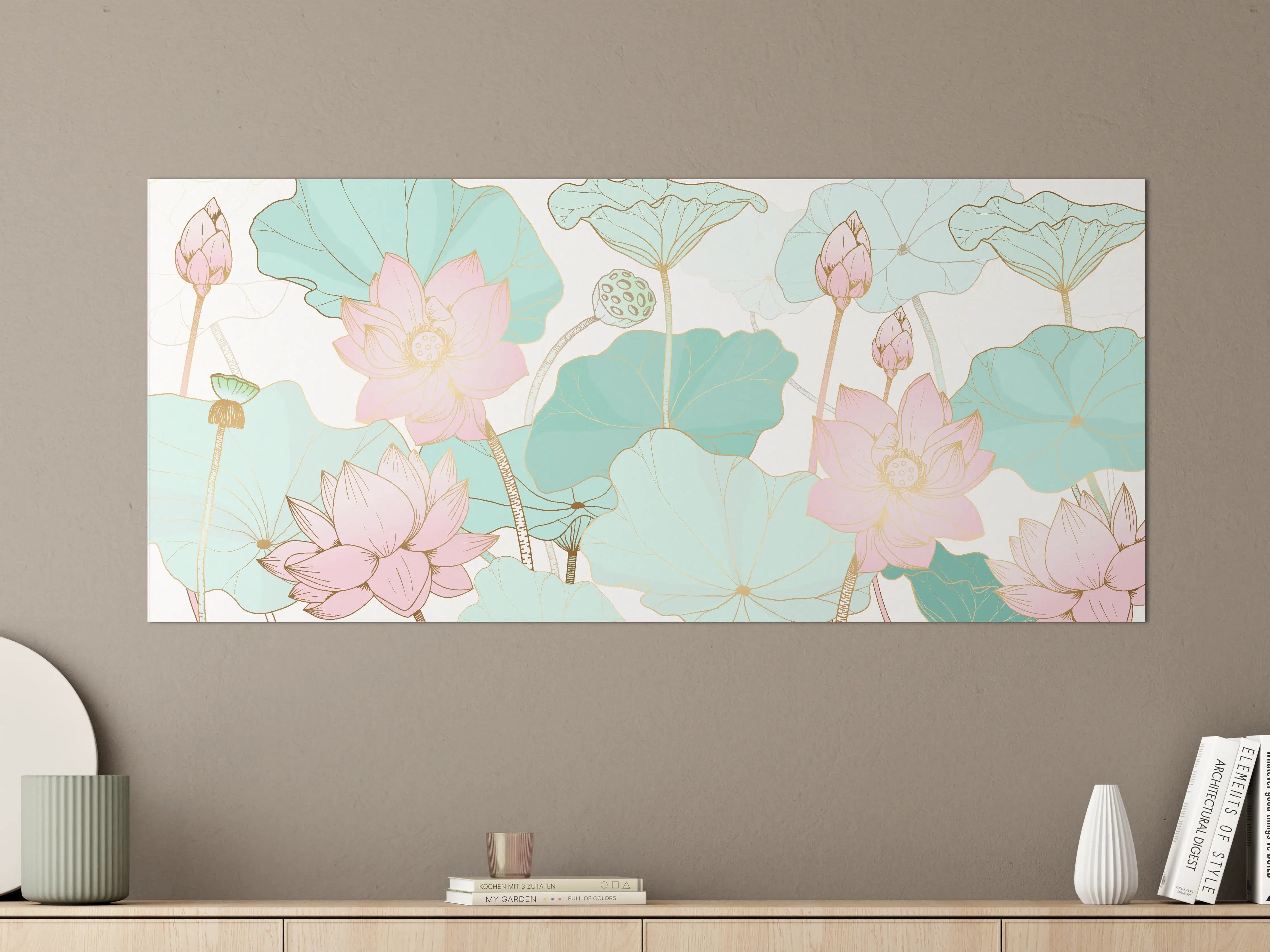 Große Wandbilder - Zarte Lotusblüten Pastellfarben