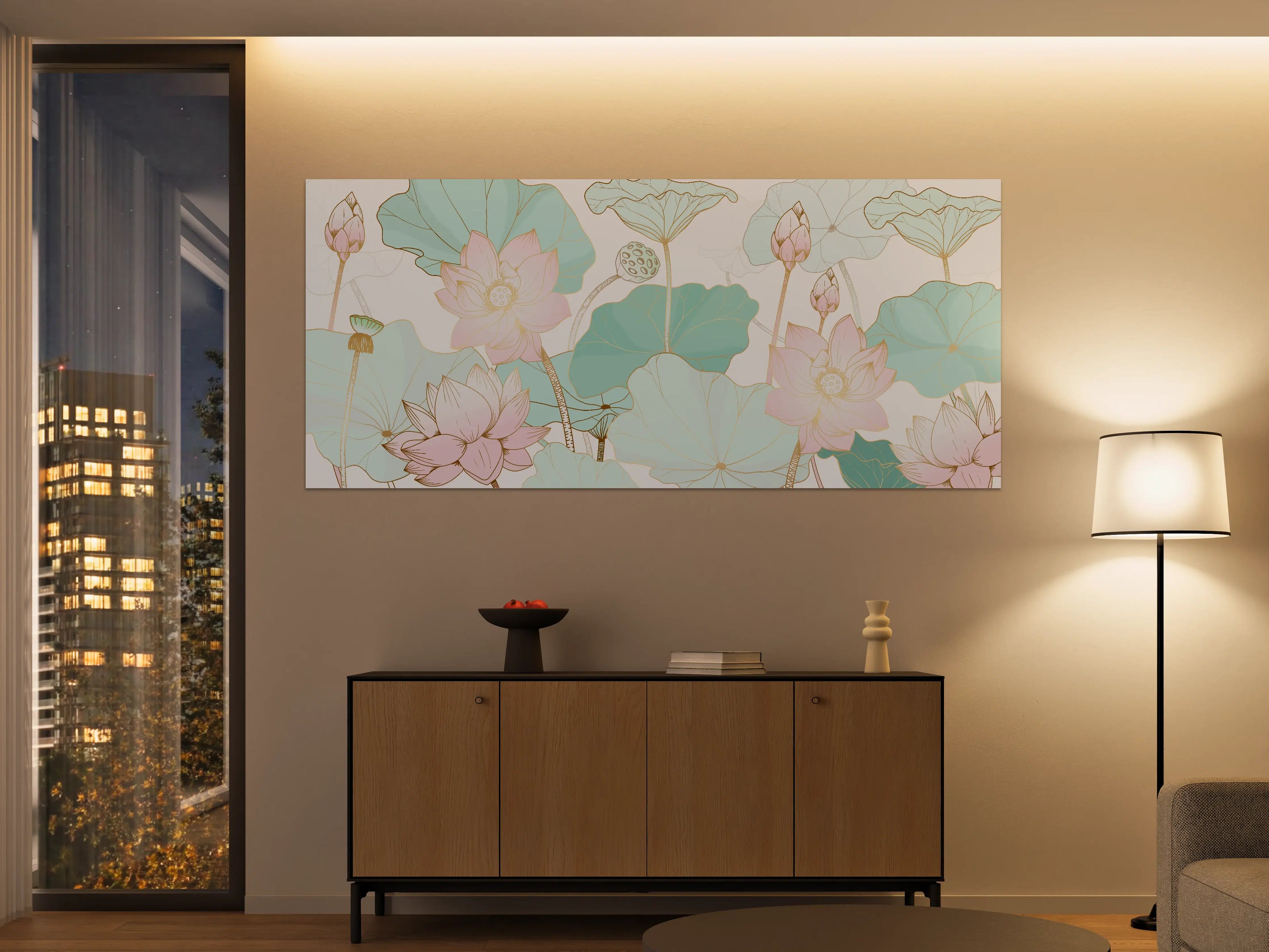 Große Wandbilder - Zarte Lotusblüten Pastellfarben