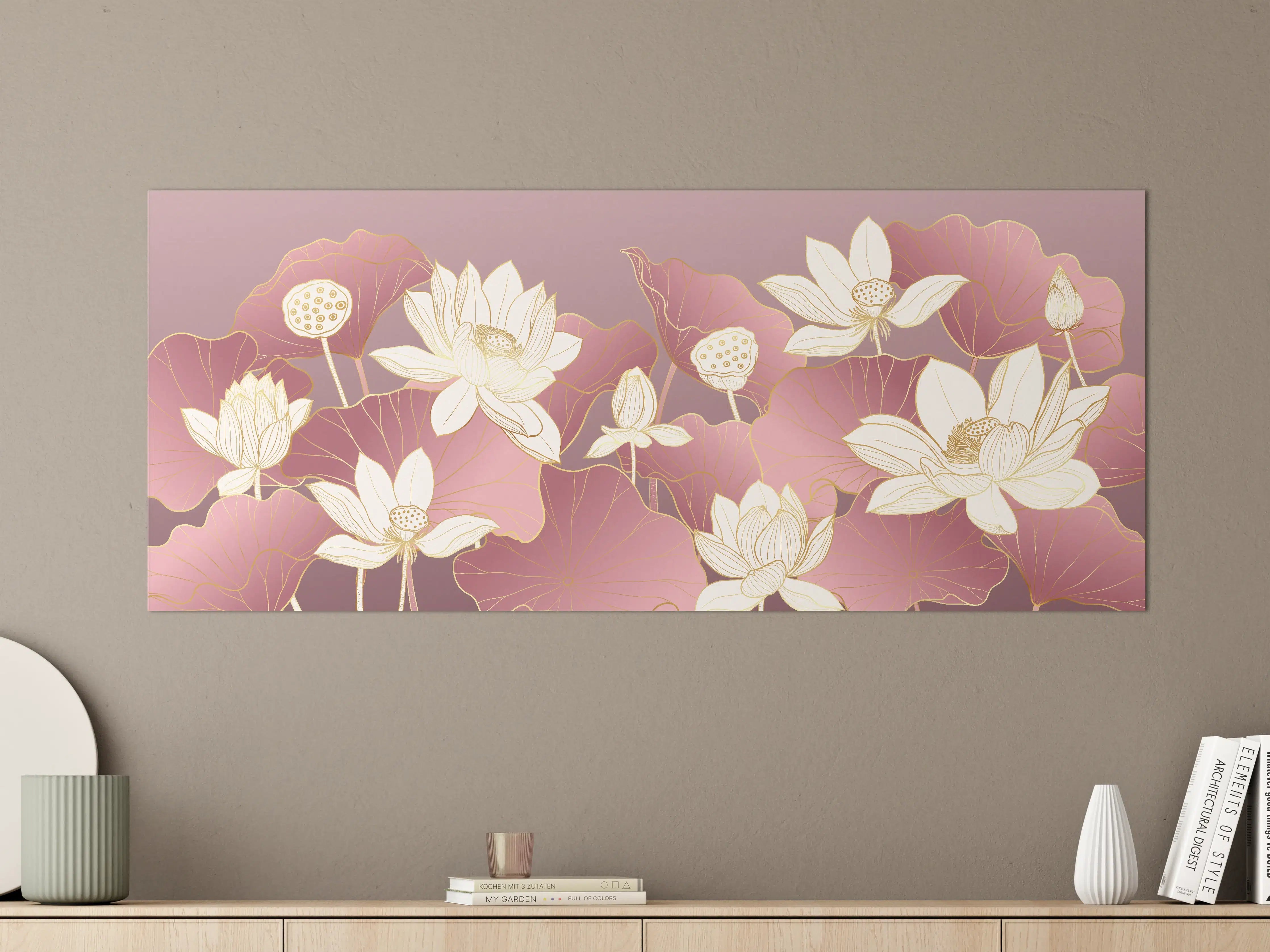 Große Wandbilder - Zarte Lotusblumen in Pastellfarben