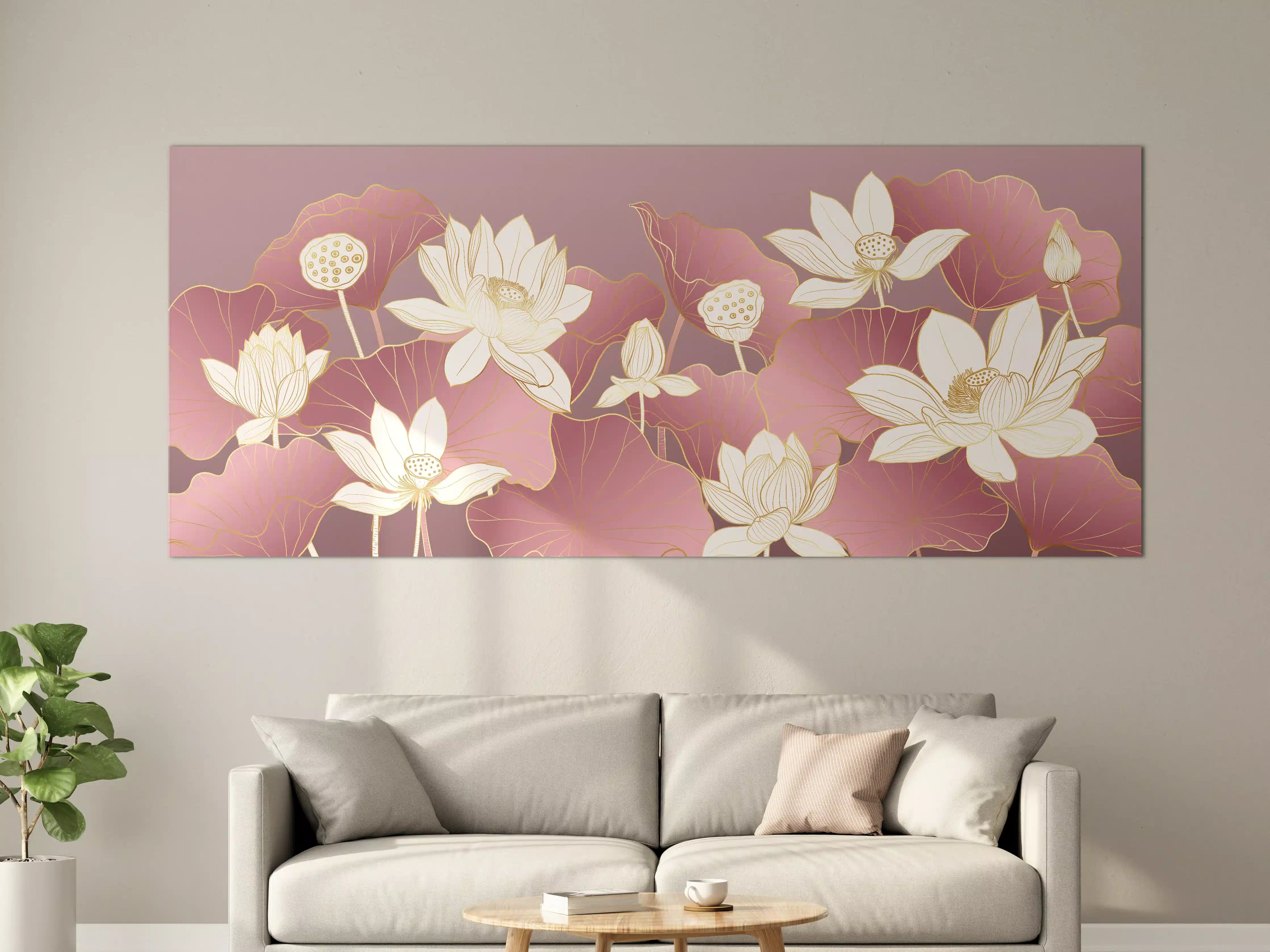 Große Wandbilder - Zarte Lotusblumen in Pastellfarben