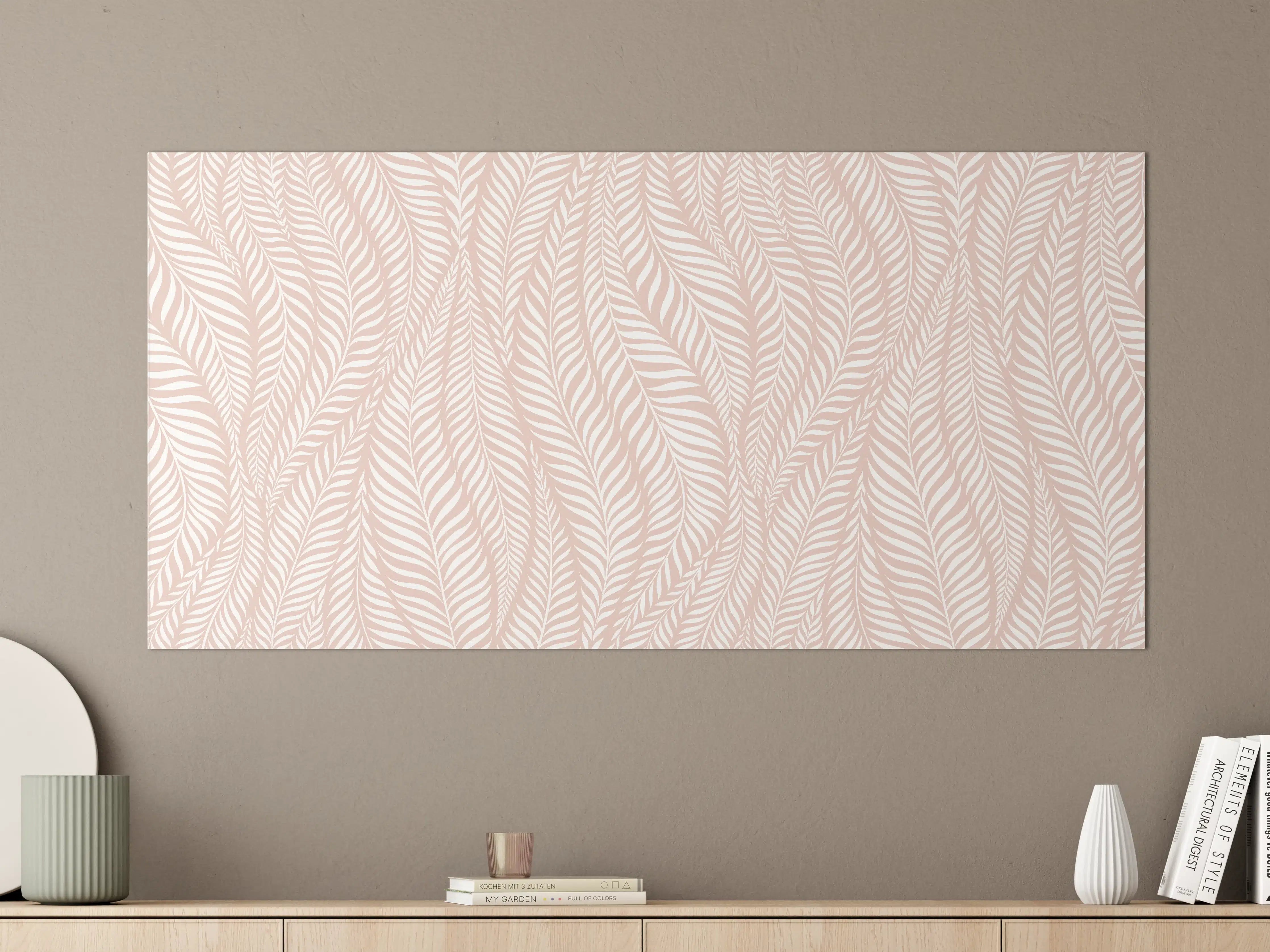 Große Wandbilder - Zarte Palmblatt-Textur in Pastellfarben