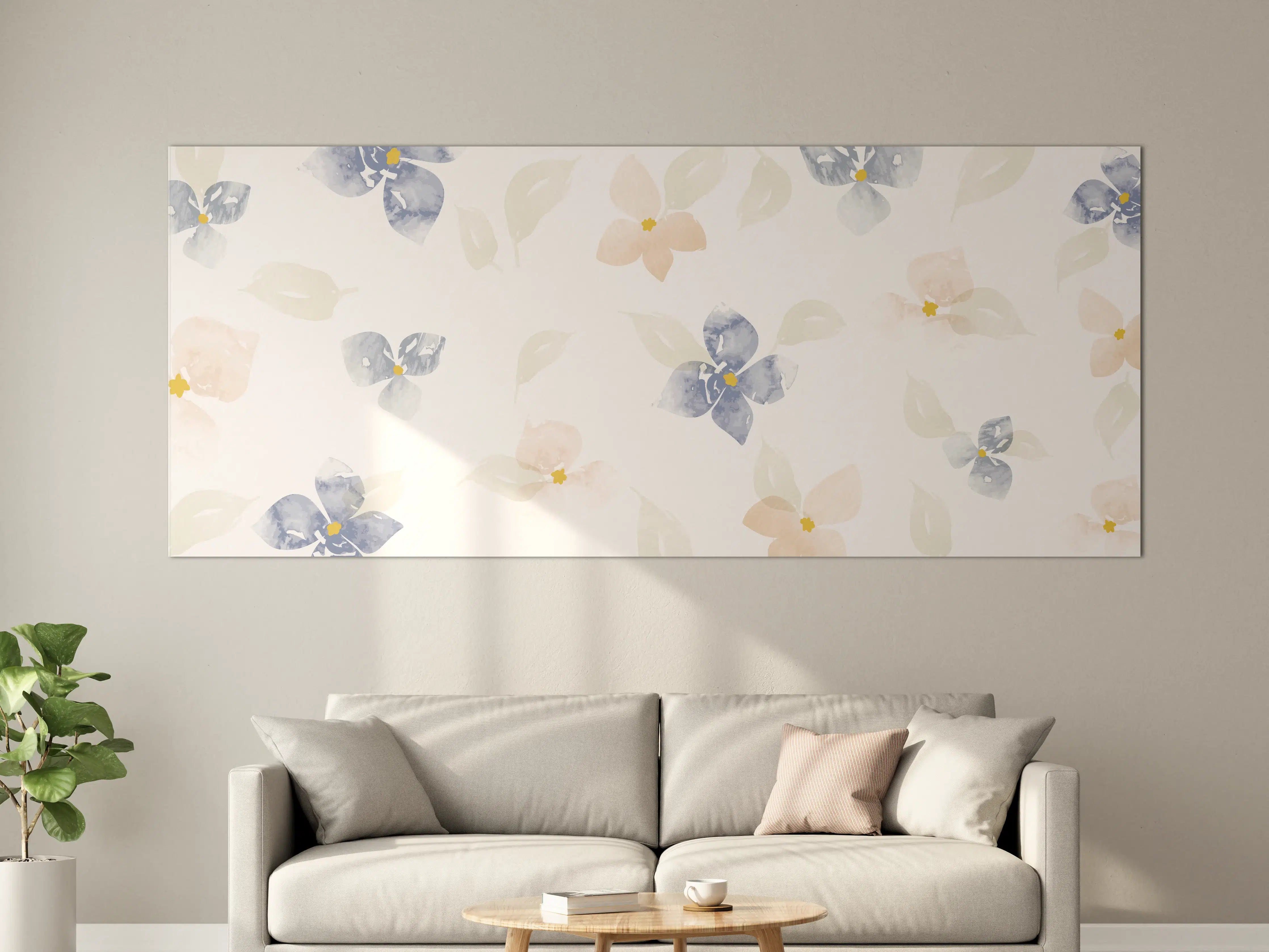 Große Wandbilder - Zarte Pastell-Blumenmuster