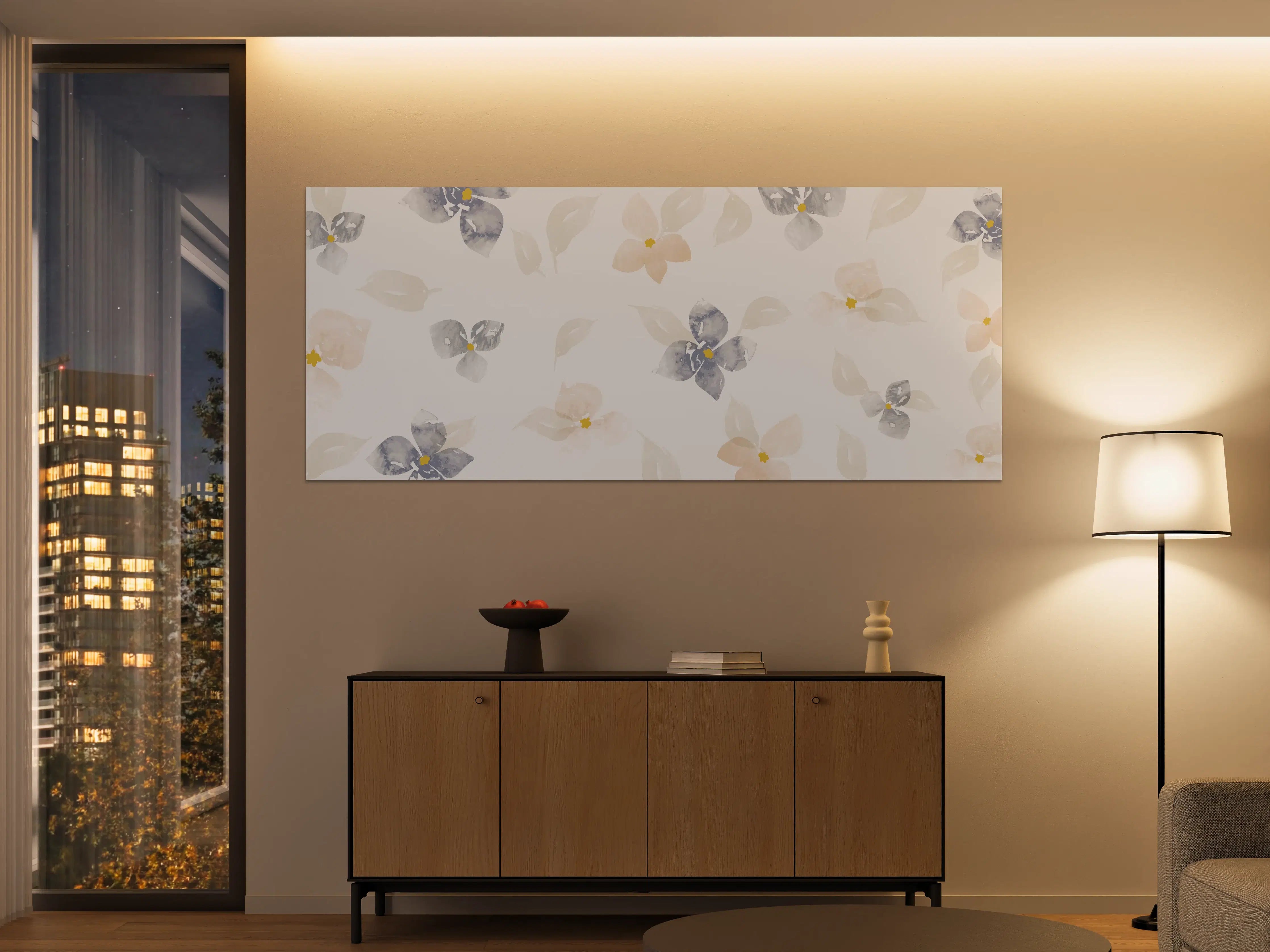 Große Wandbilder - Zarte Pastell-Blumenmuster
