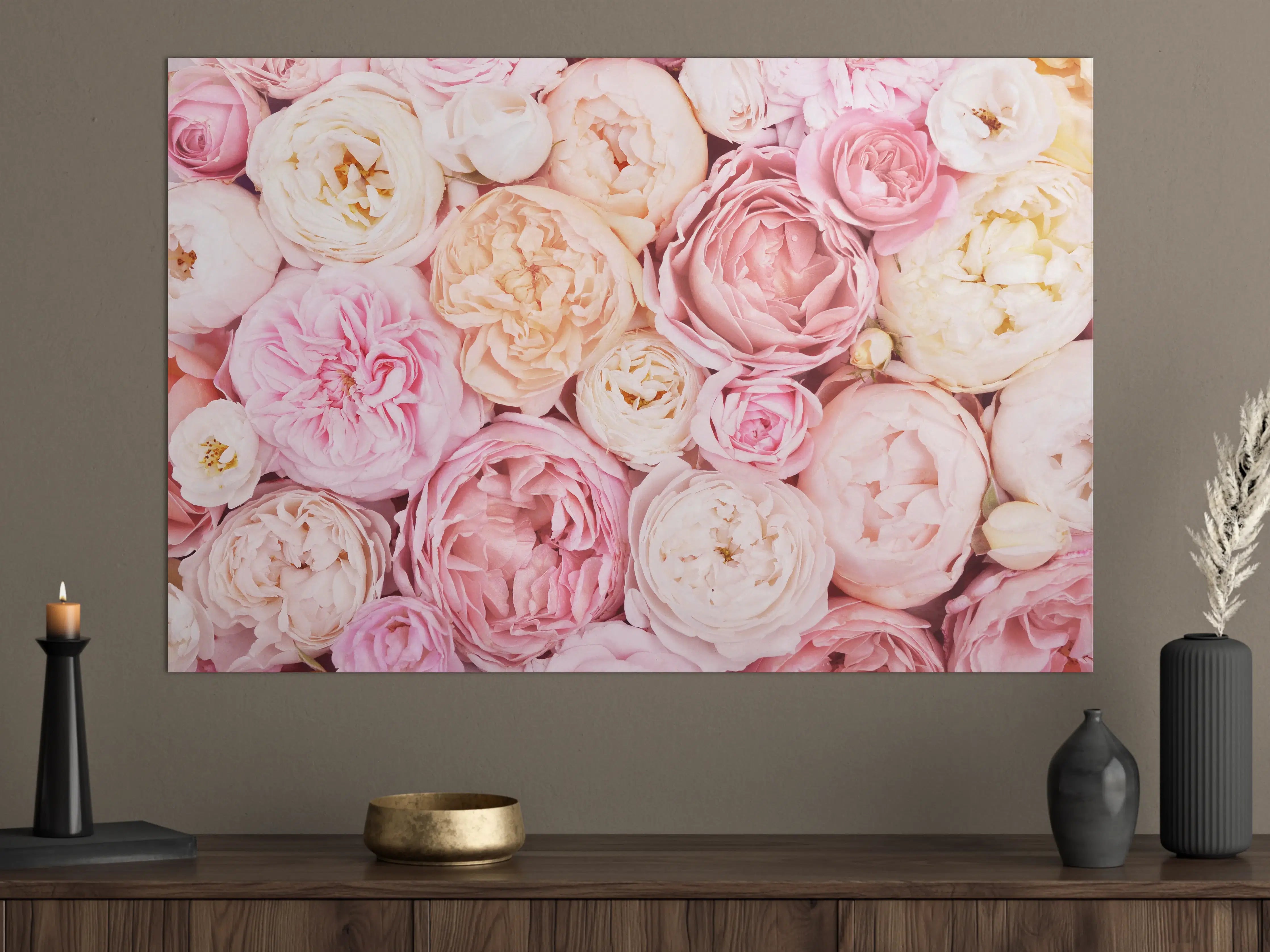 Große Wandbilder - Zarte blühende Rosen