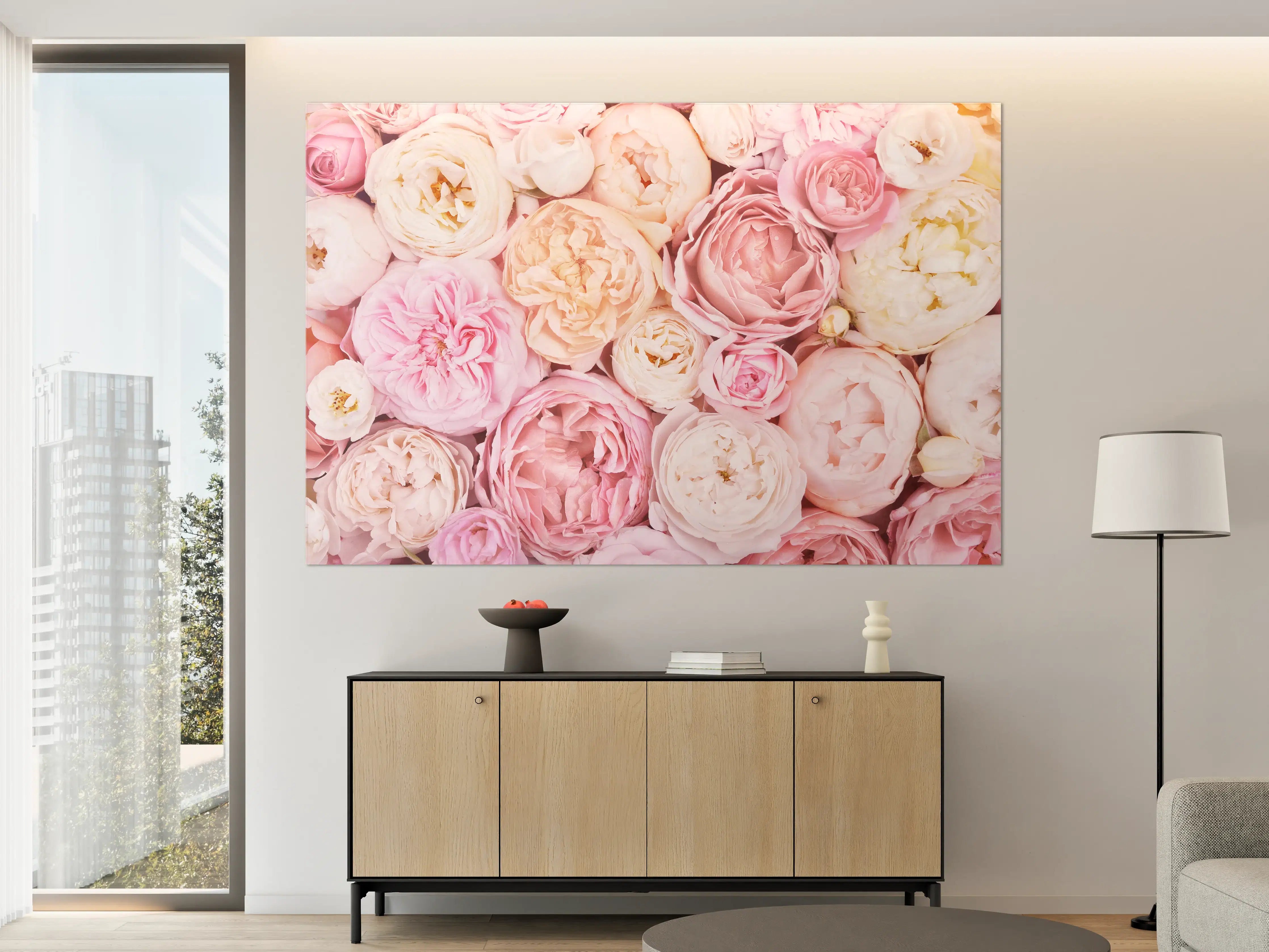 Große Wandbilder - Zarte blühende Rosen