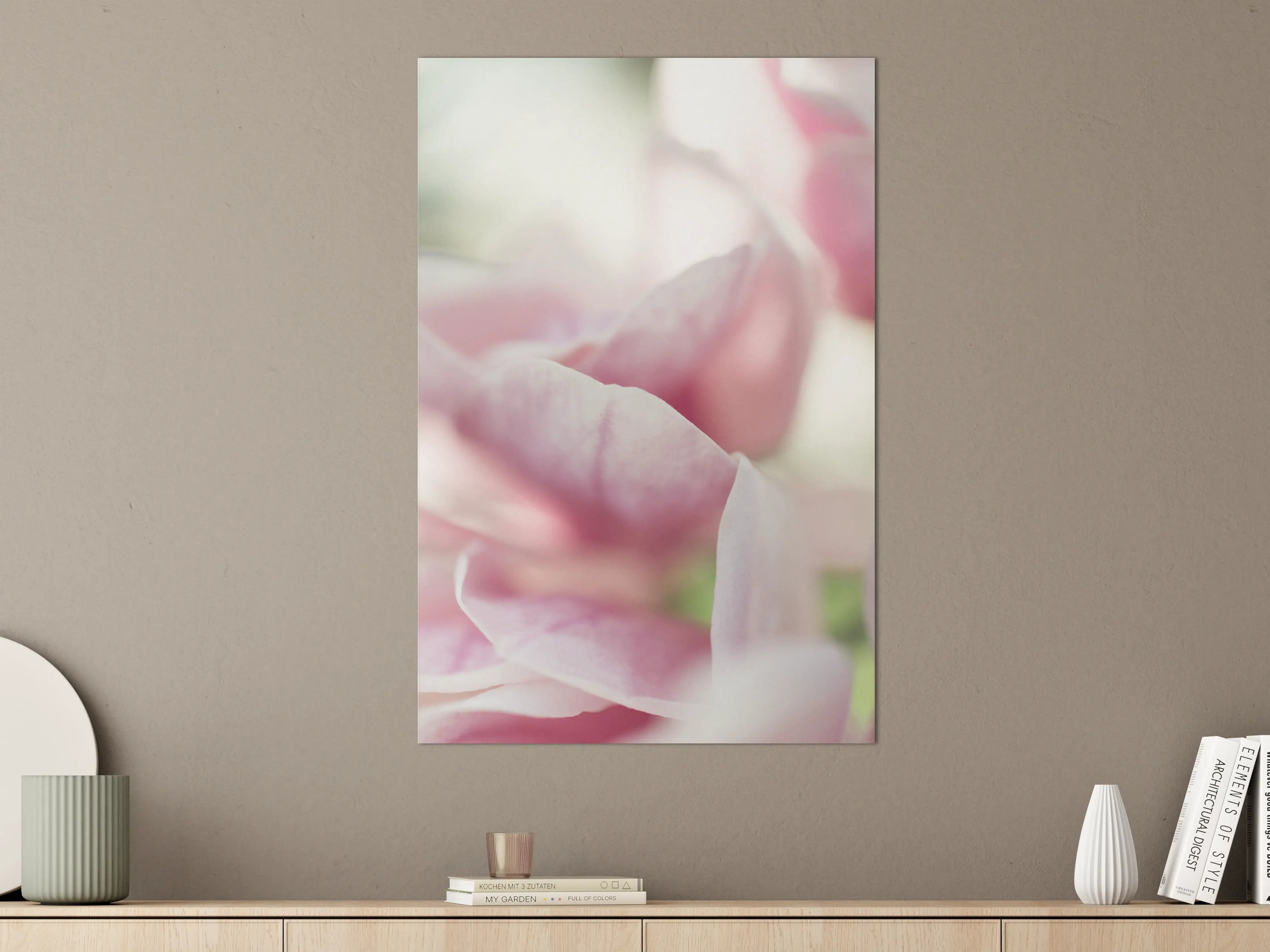 Große Wandbilder - Zarte pinke Rosenblüten in Nahaufnahme
