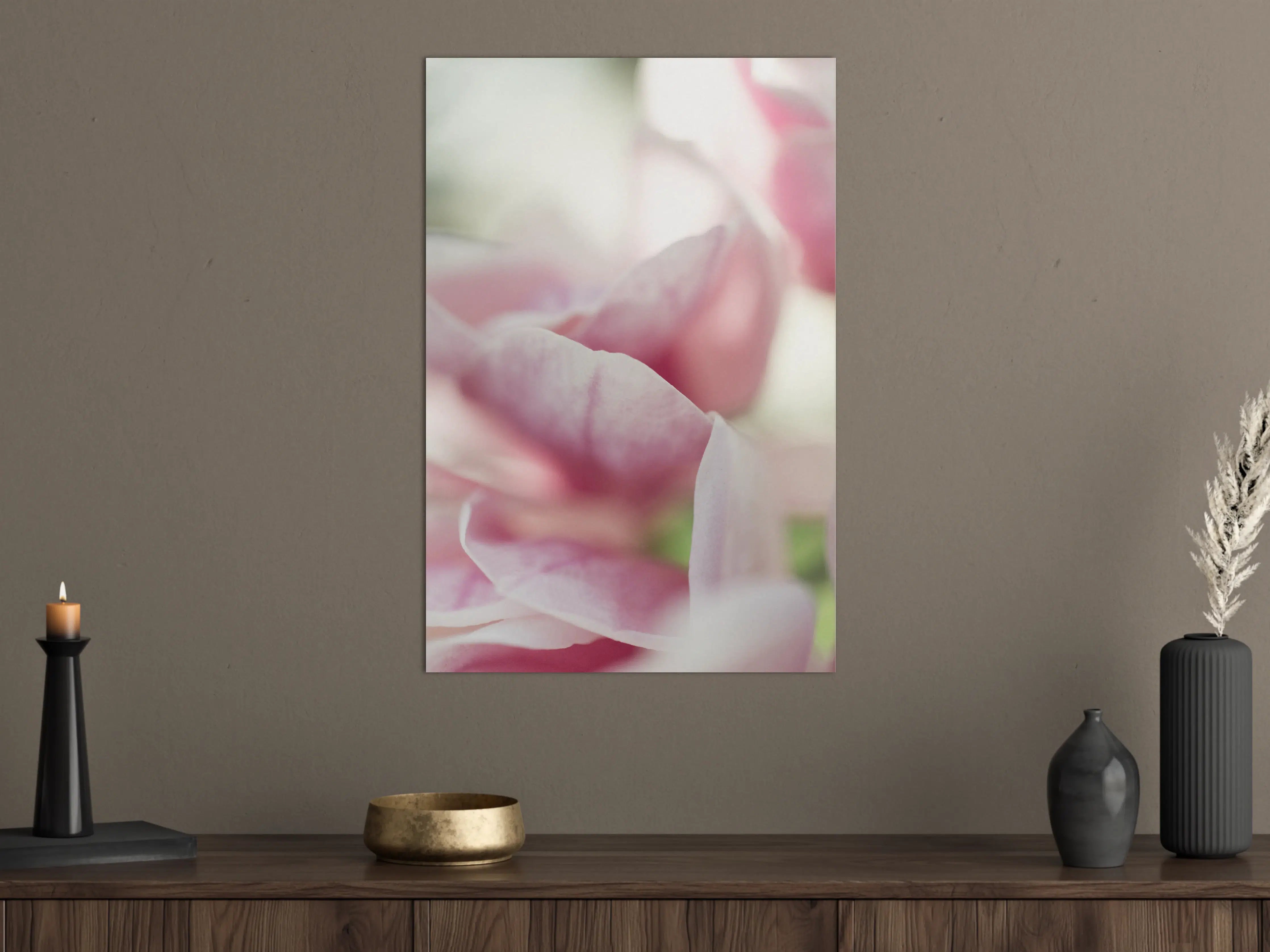 Große Wandbilder - Zarte pinke Rosenblüten in Nahaufnahme