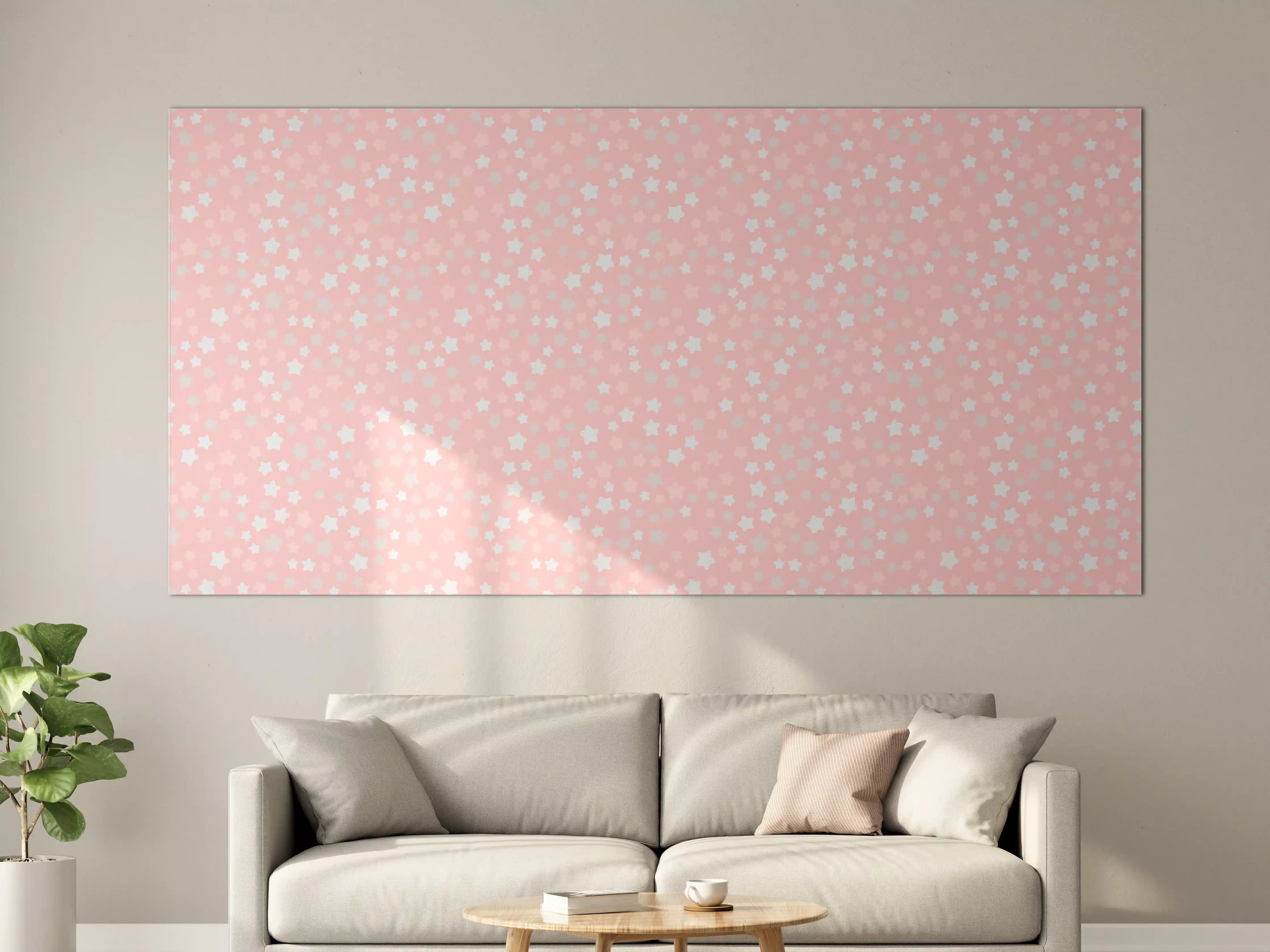 Große Wandbilder - Zarte rosa Pastellsterne