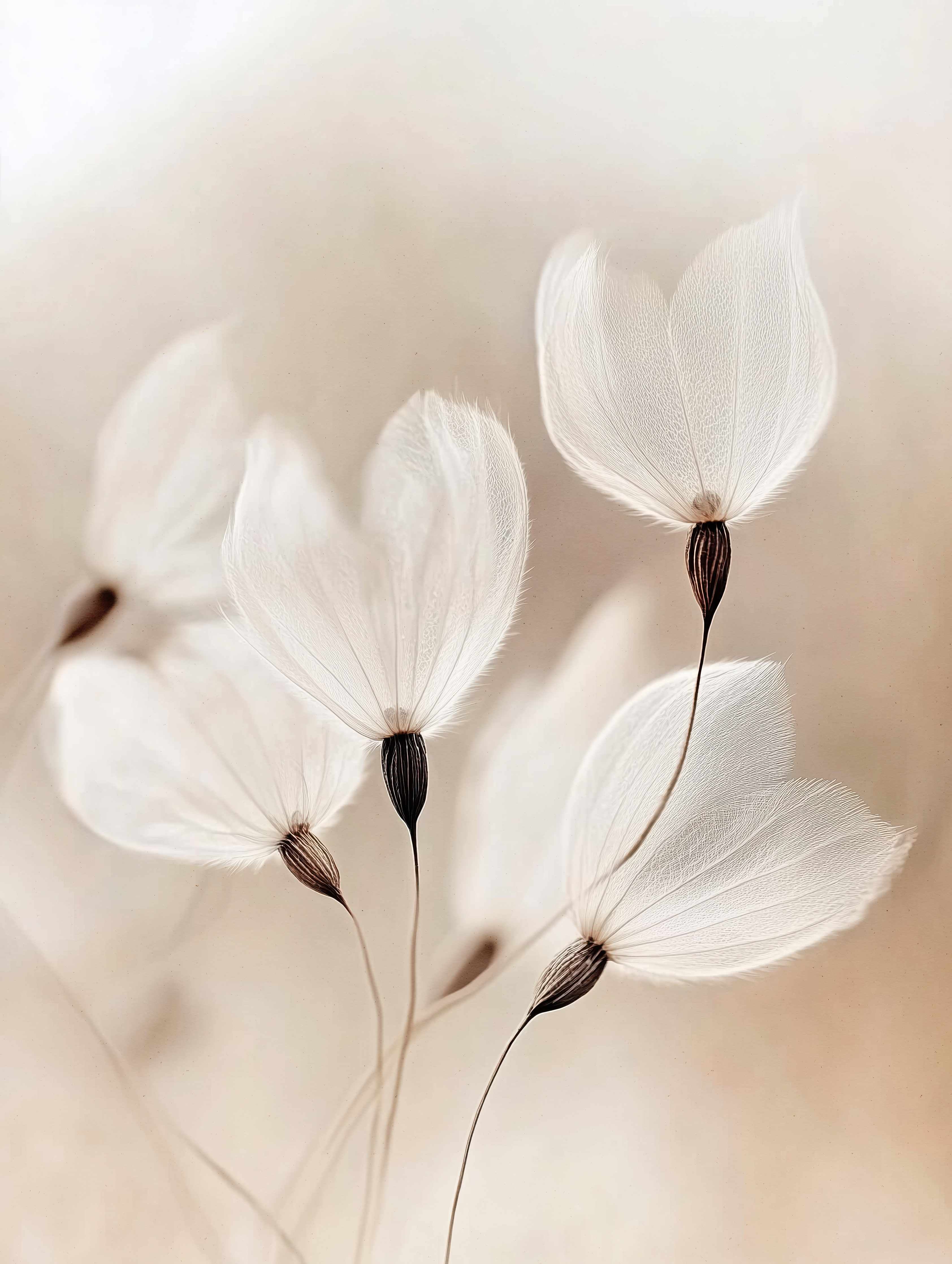 Große Wandbilder-Zarte weiße Blumen in weichem Licht