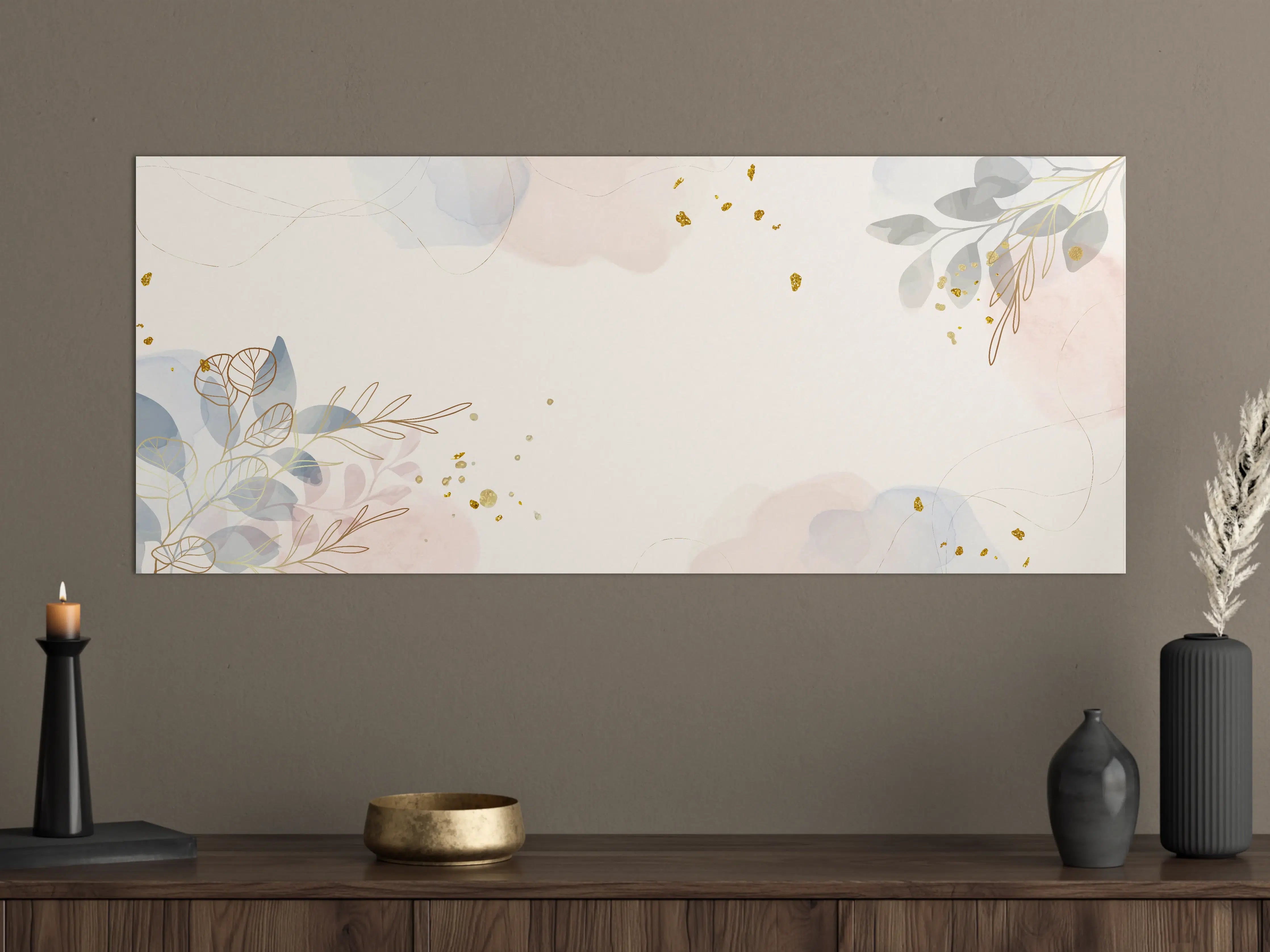 Große Wandbilder - Zartes Blumen Aquarell Design
