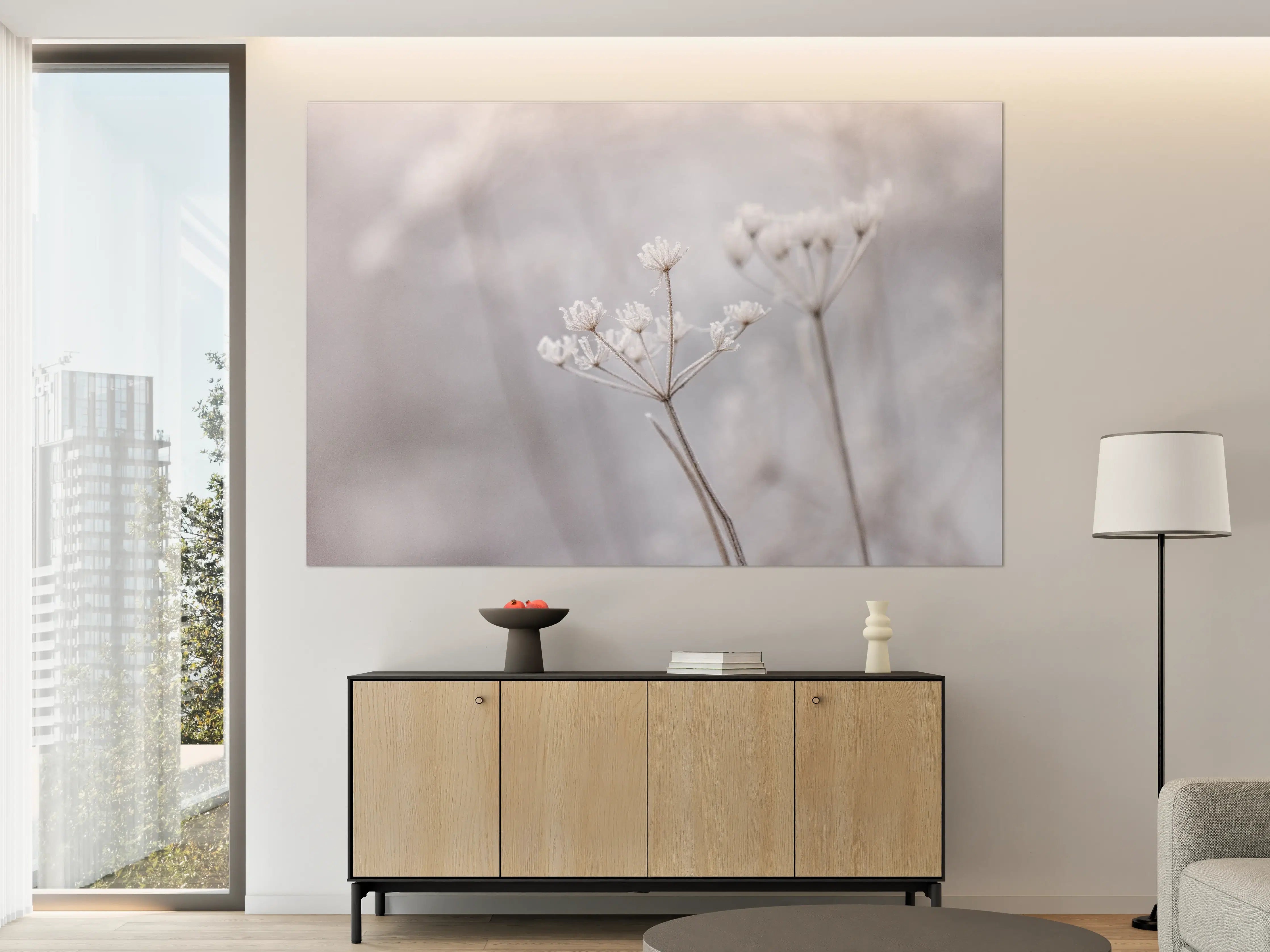 Große Wandbilder - Zartes Blumen-Detail in sanften Tönen