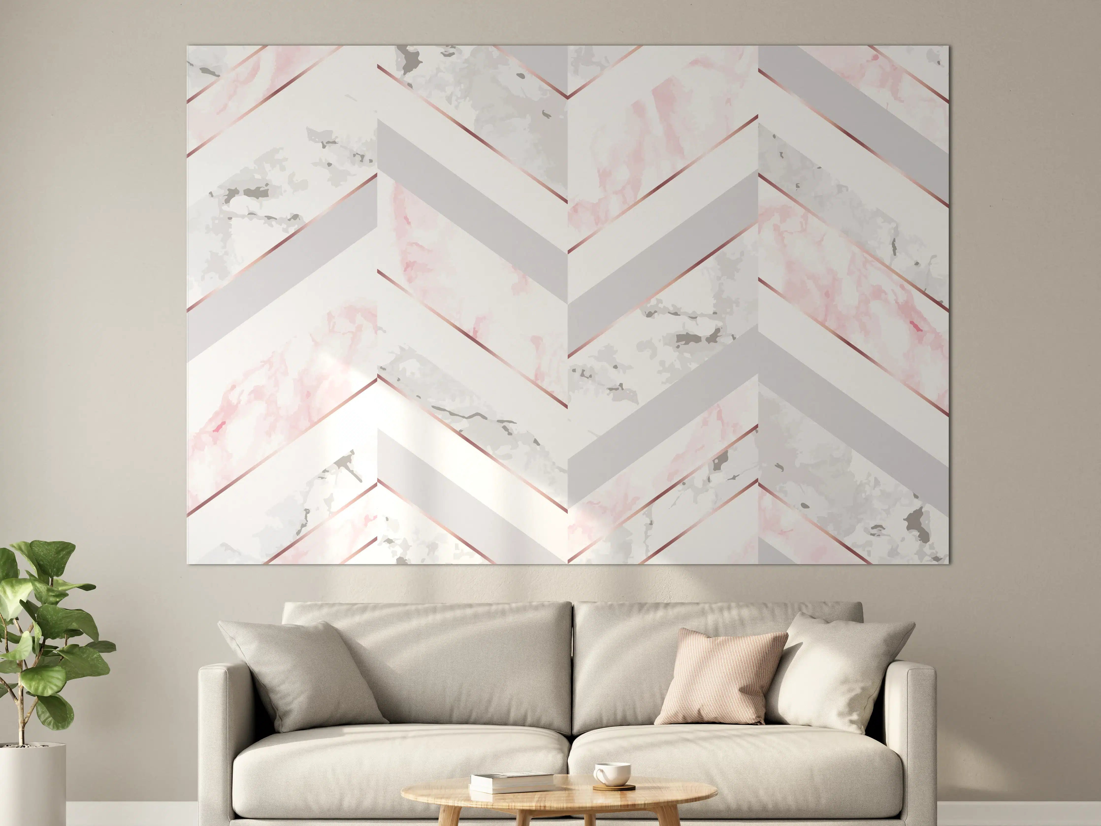 Große Wandbilder - Zartes Rosa-Weiß Muster