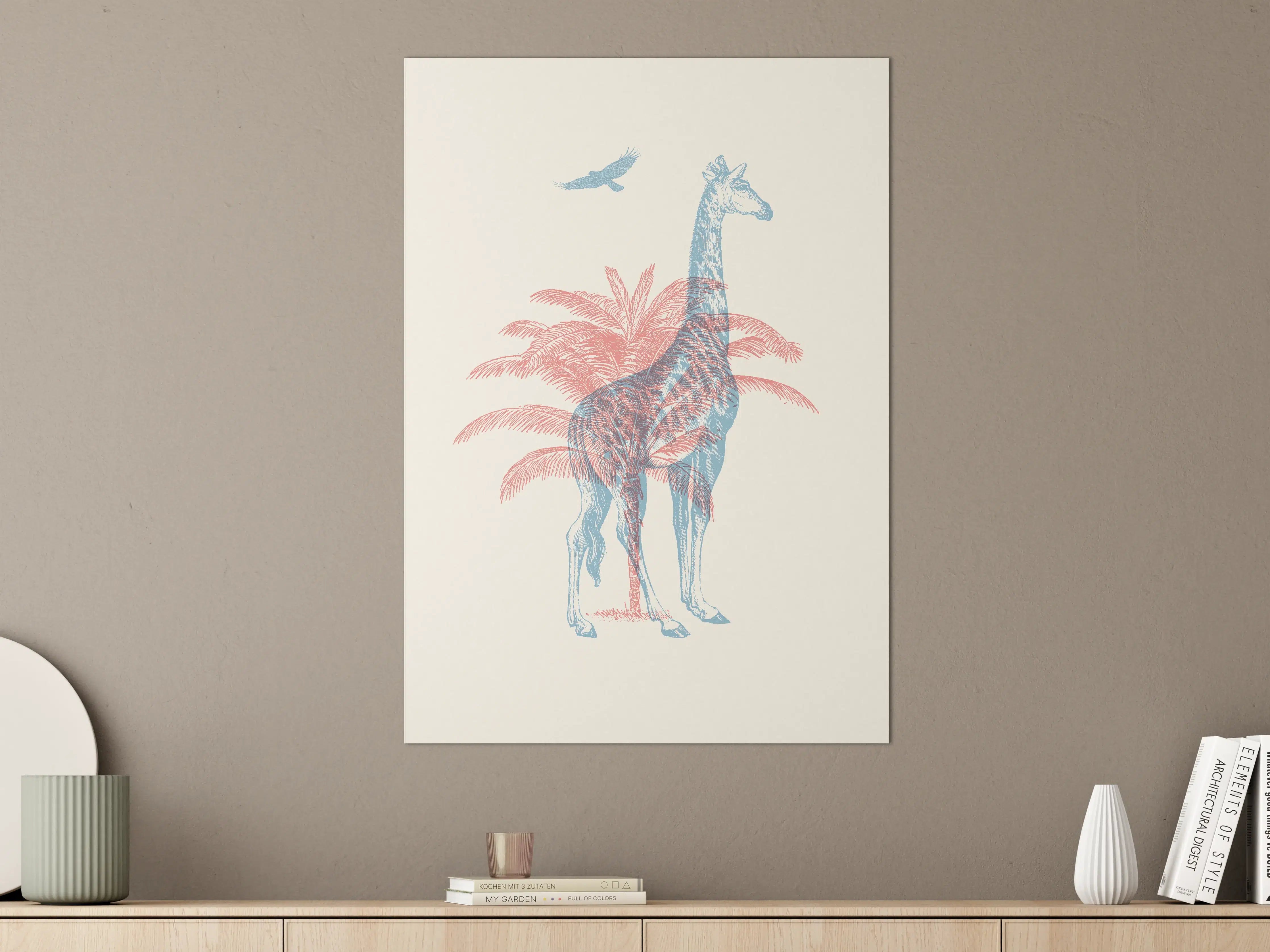 Große Wandbilder - Zeichnung einer Giraffe - Moderne Kunst