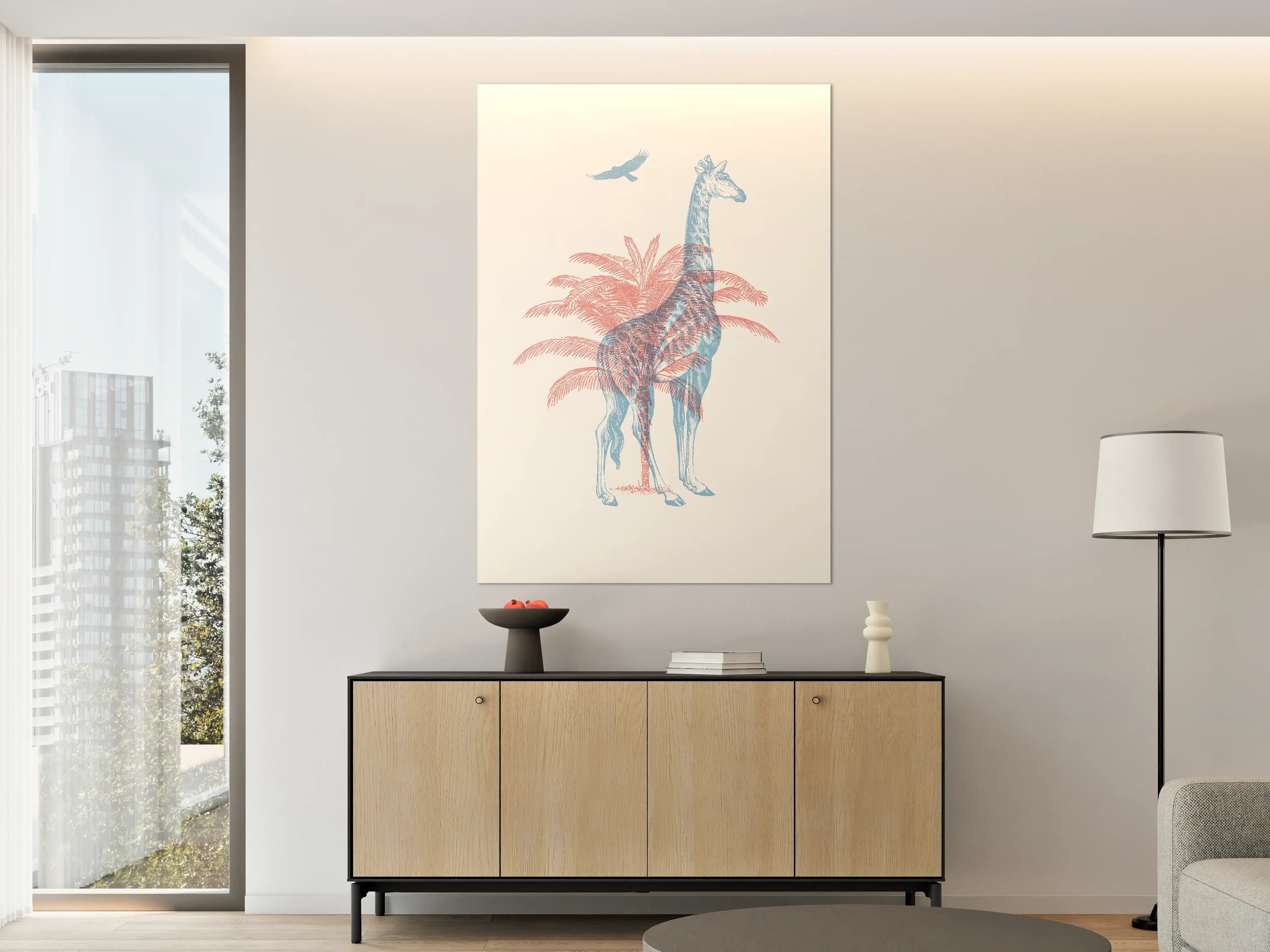 Große Wandbilder - Zeichnung einer Giraffe - Moderne Kunst