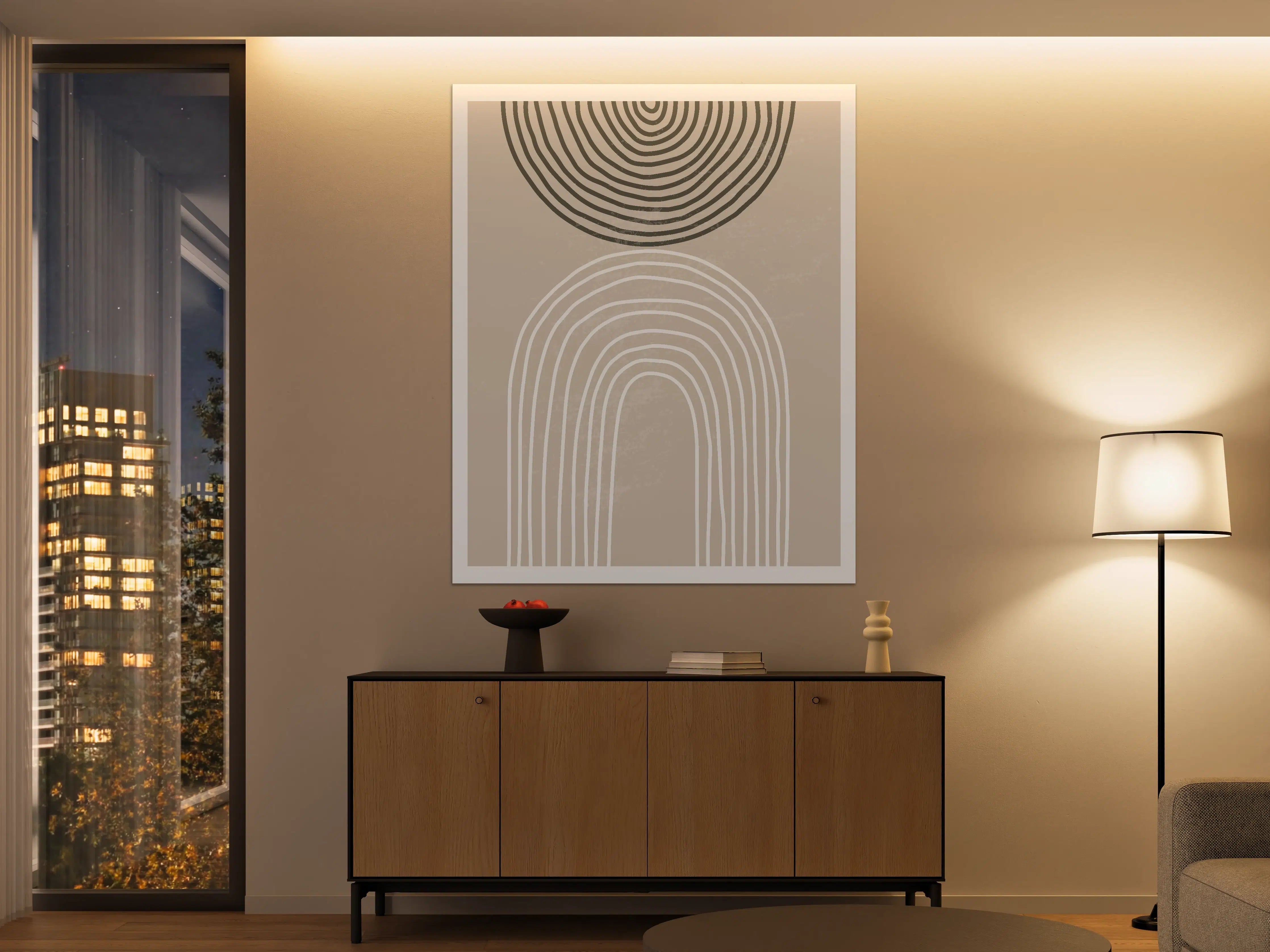 Große Wandbilder - Zeitlose Grautöne in minimalistischen Mustern