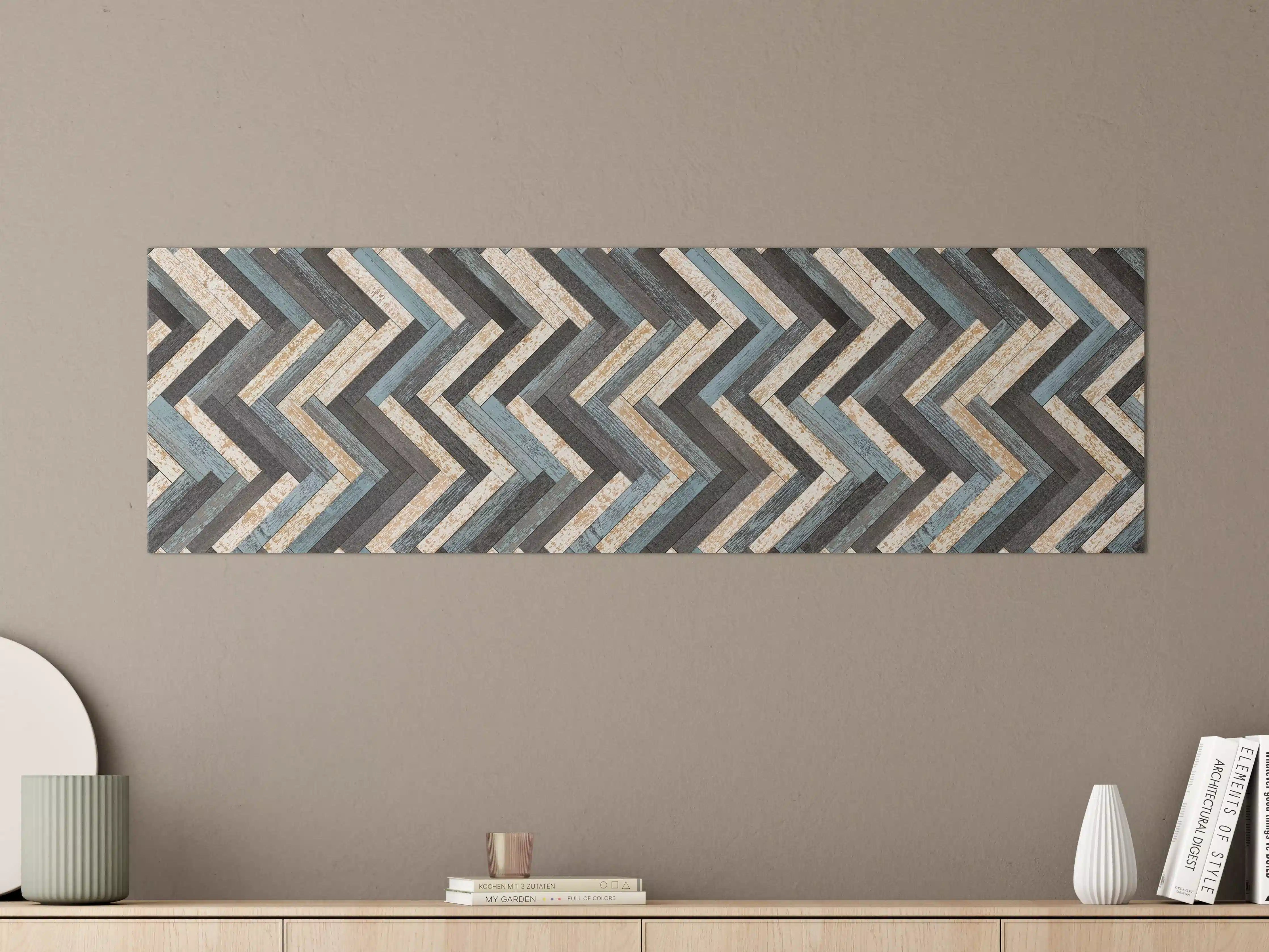 Große Wandbilder - Zickzackförmige Holztextur