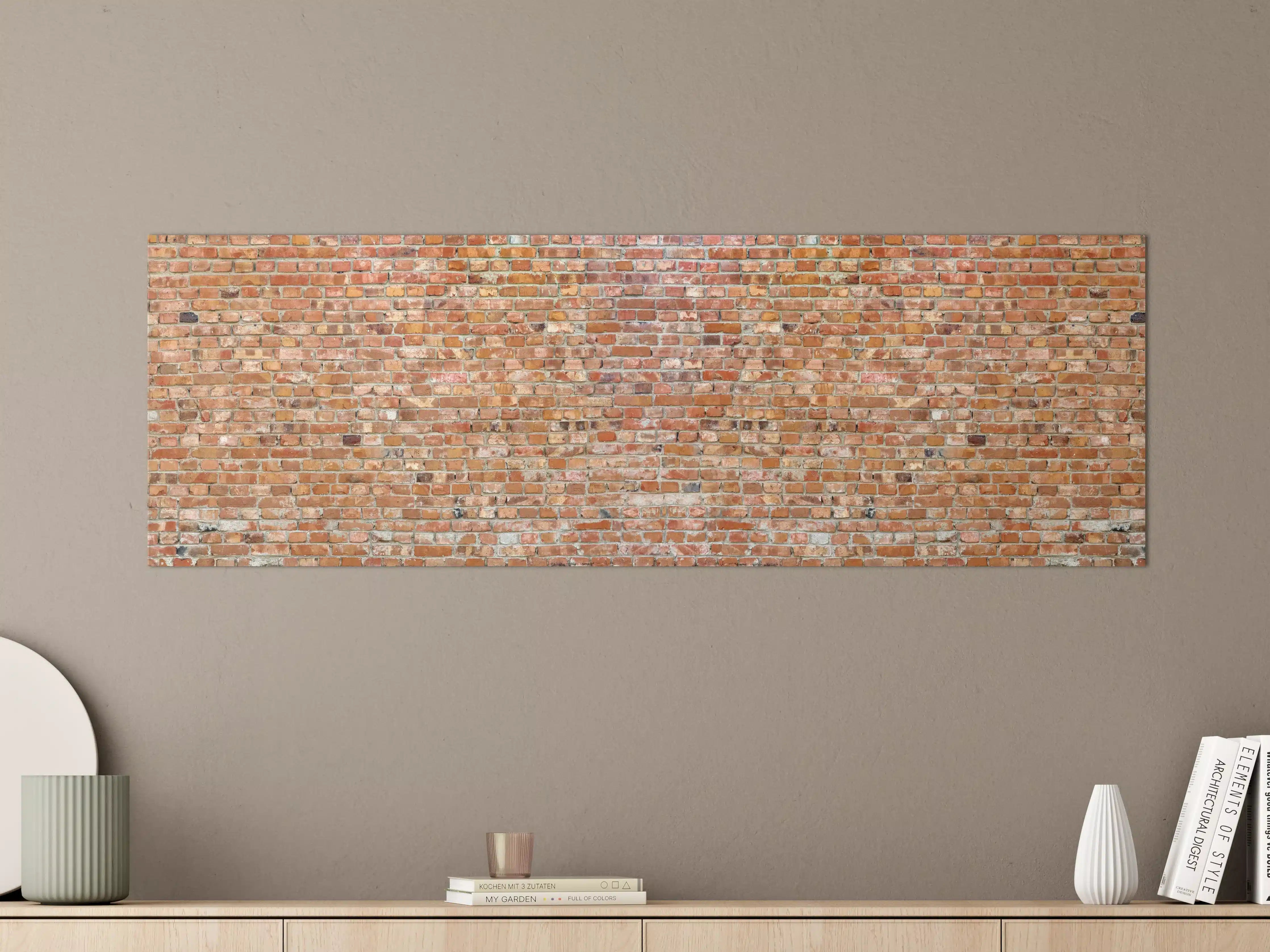 Große Wandbilder - Ziegelmauer in roter Farbe