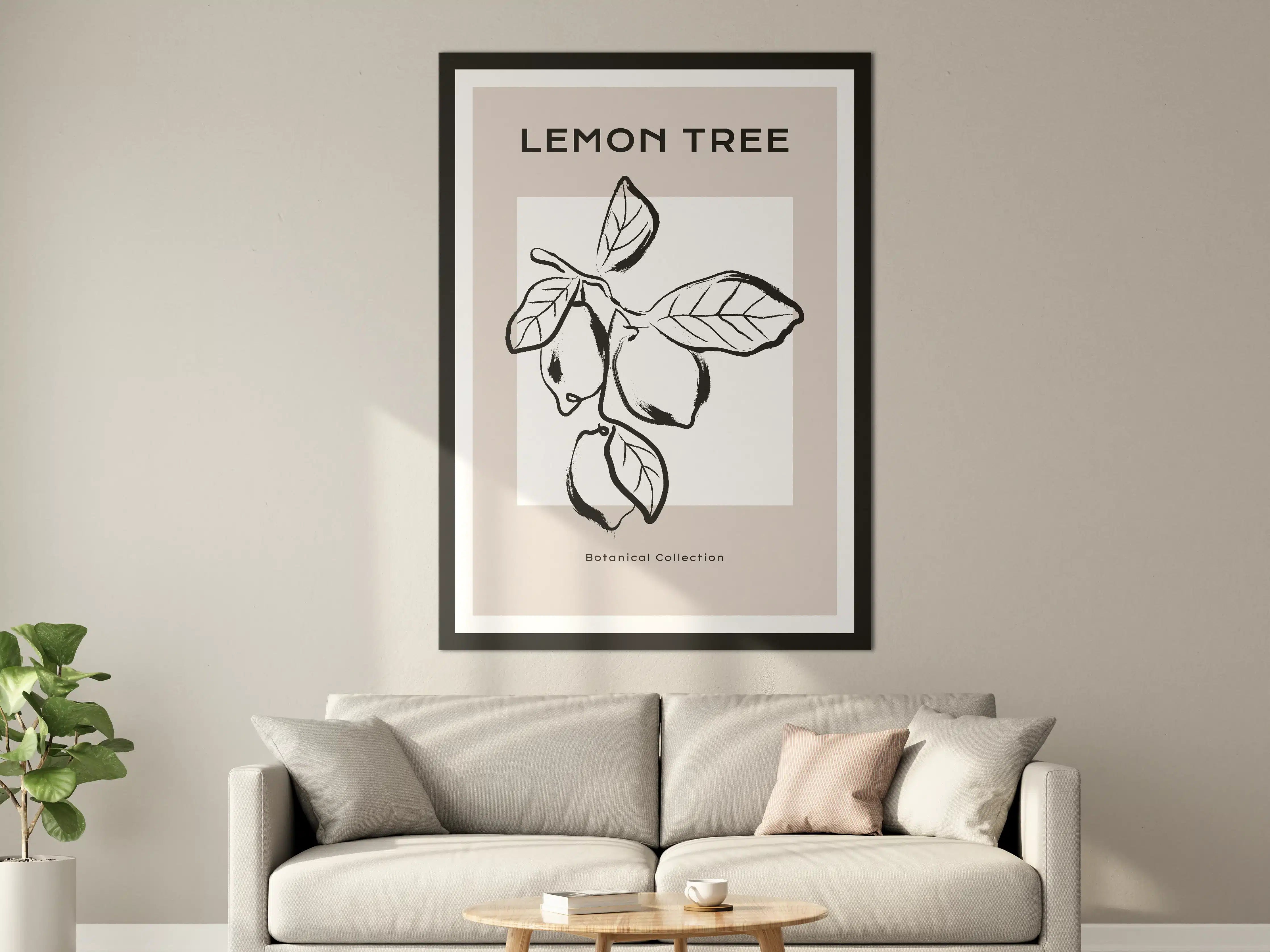 Große Wandbilder - Zitronenbaum im minimalistischen Stil