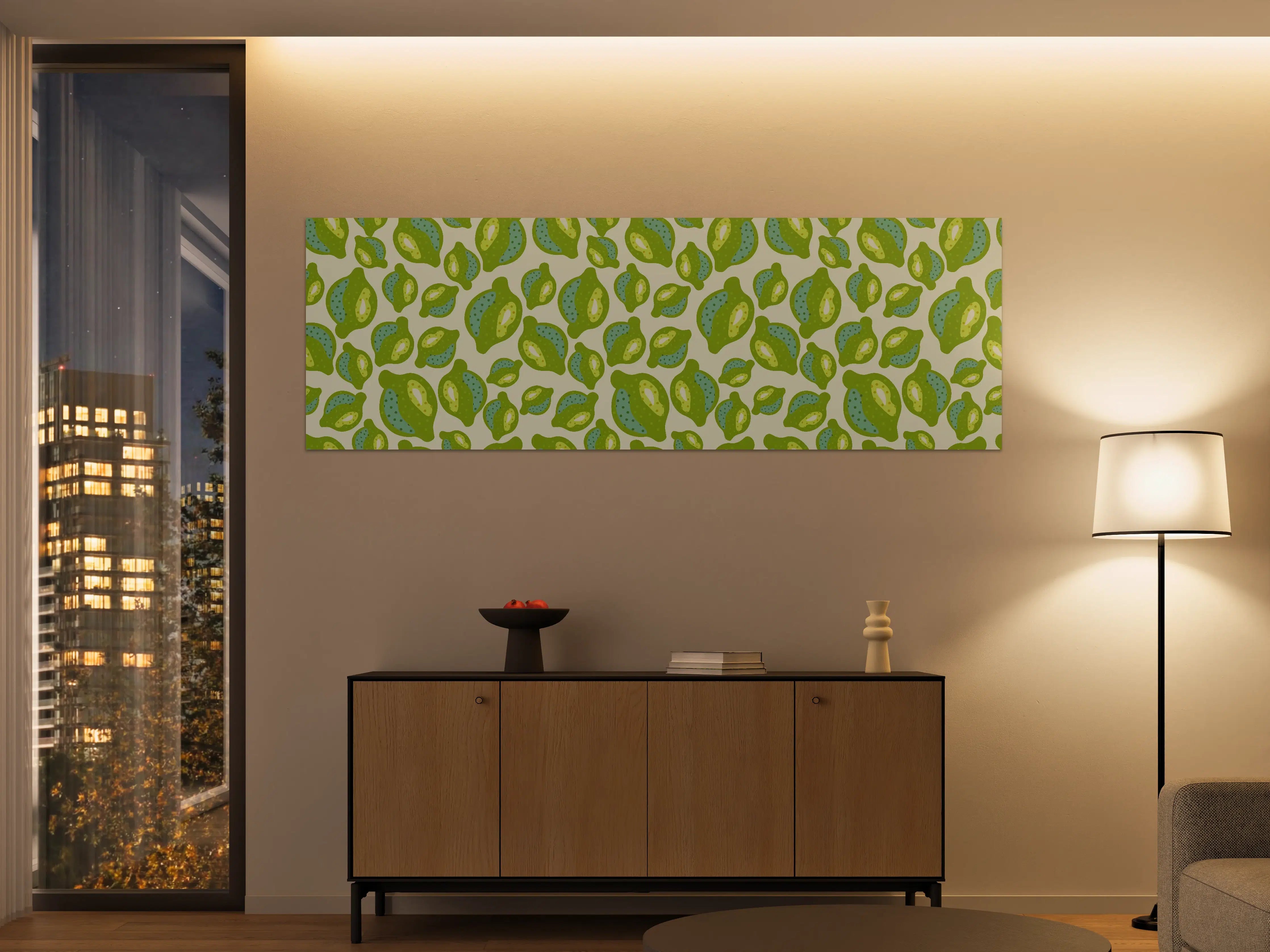 Große Wandbilder - Zitrus-Limetten-Muster Grün