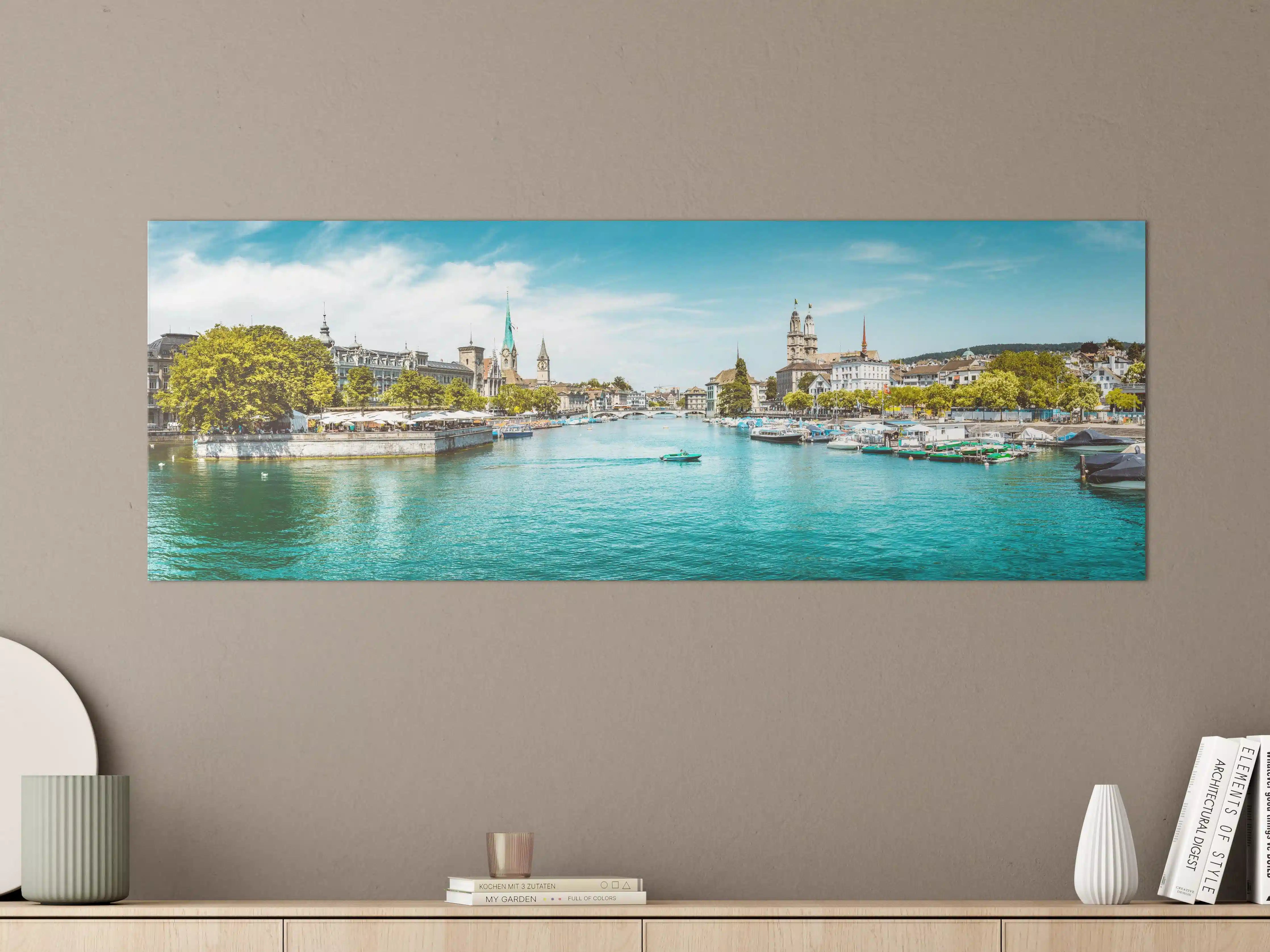 Große Wandbilder - Zürich Skyline Panorama mit Fluss Limmat