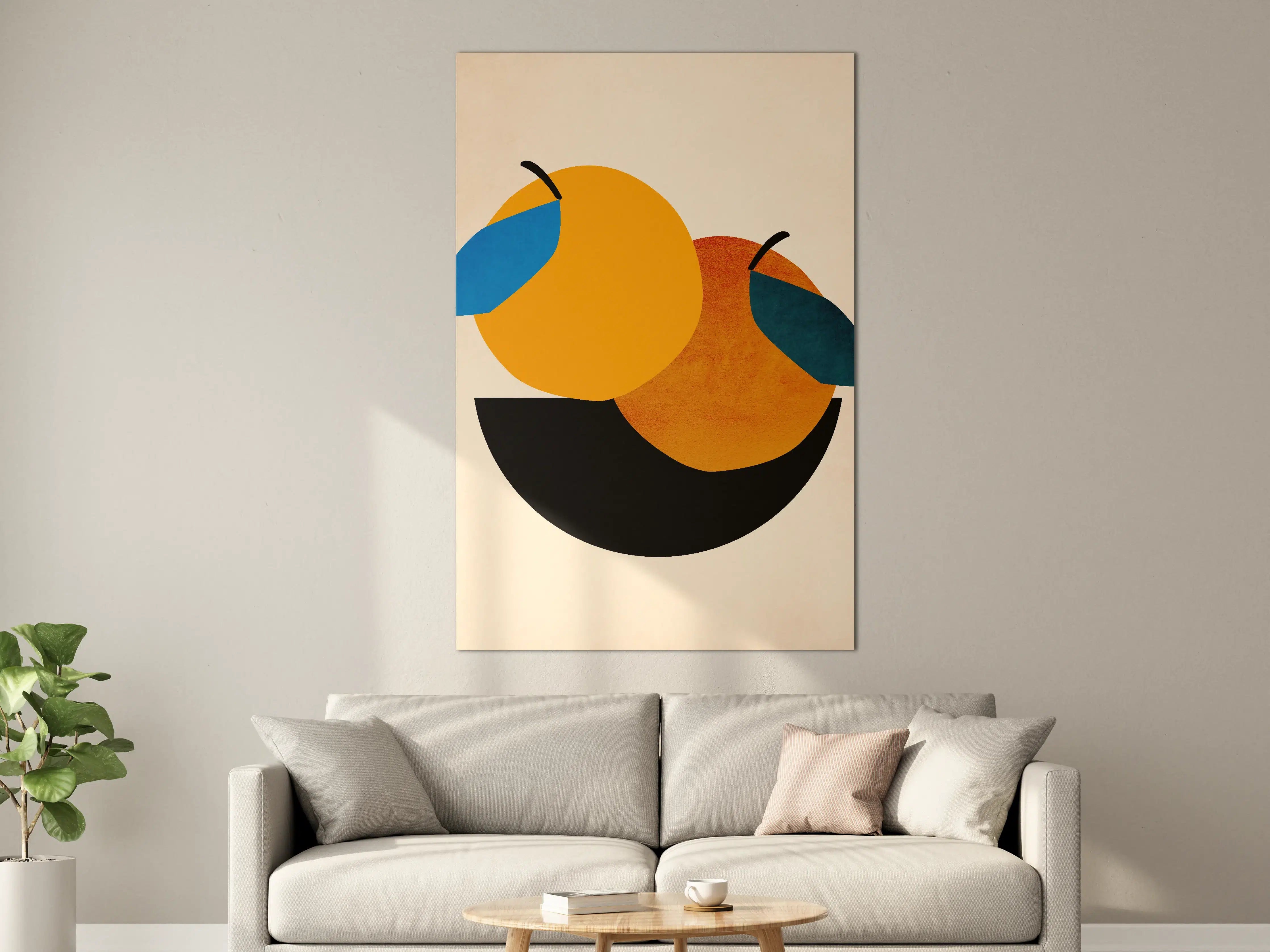 Große Wandbilder - Zwei Orangen - Zeichnung