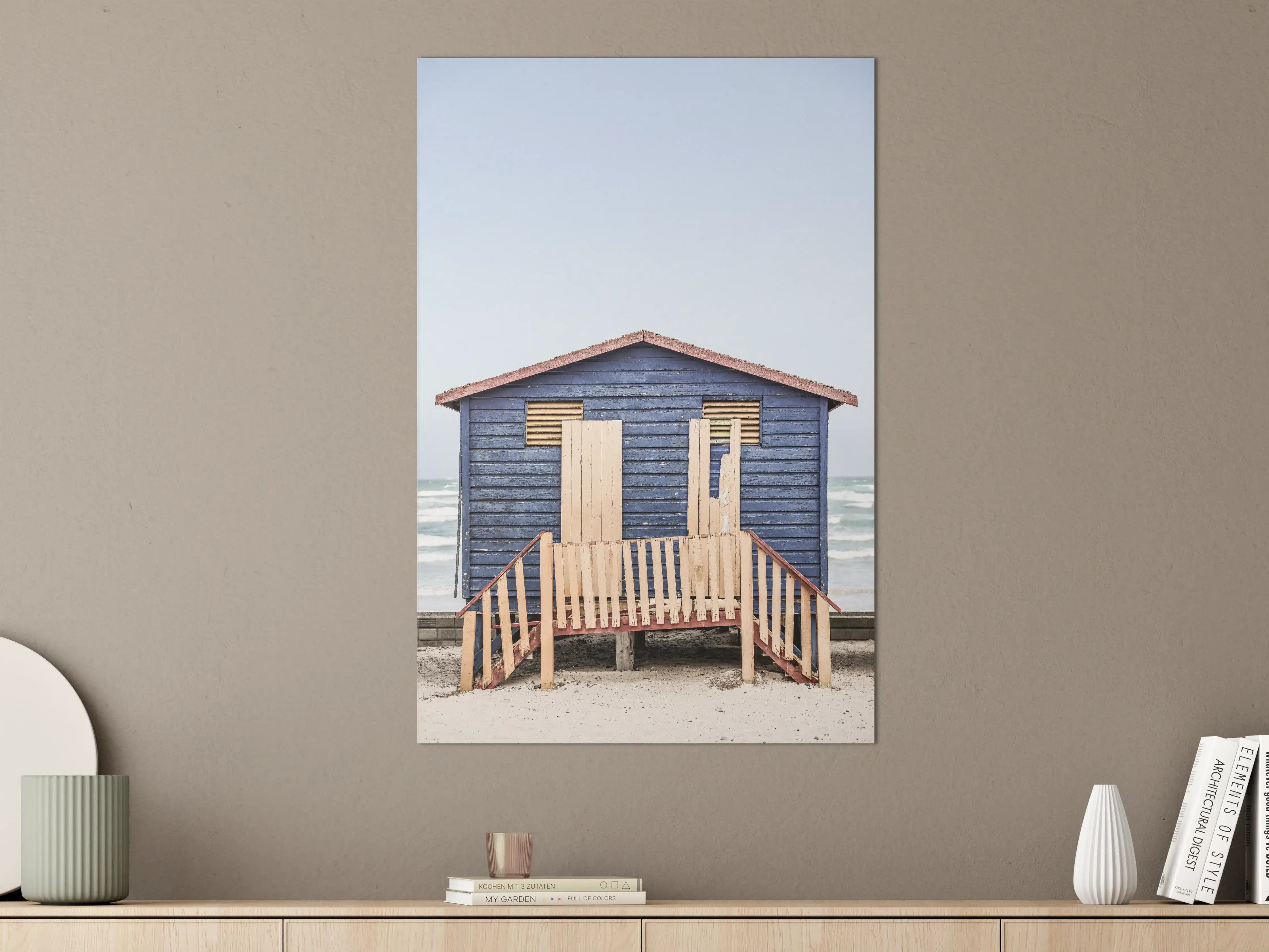 Große Wandbilder - "Edle Grau-Weiß Marmorstruktur Wandbild - Modernes Deko Gemälde"