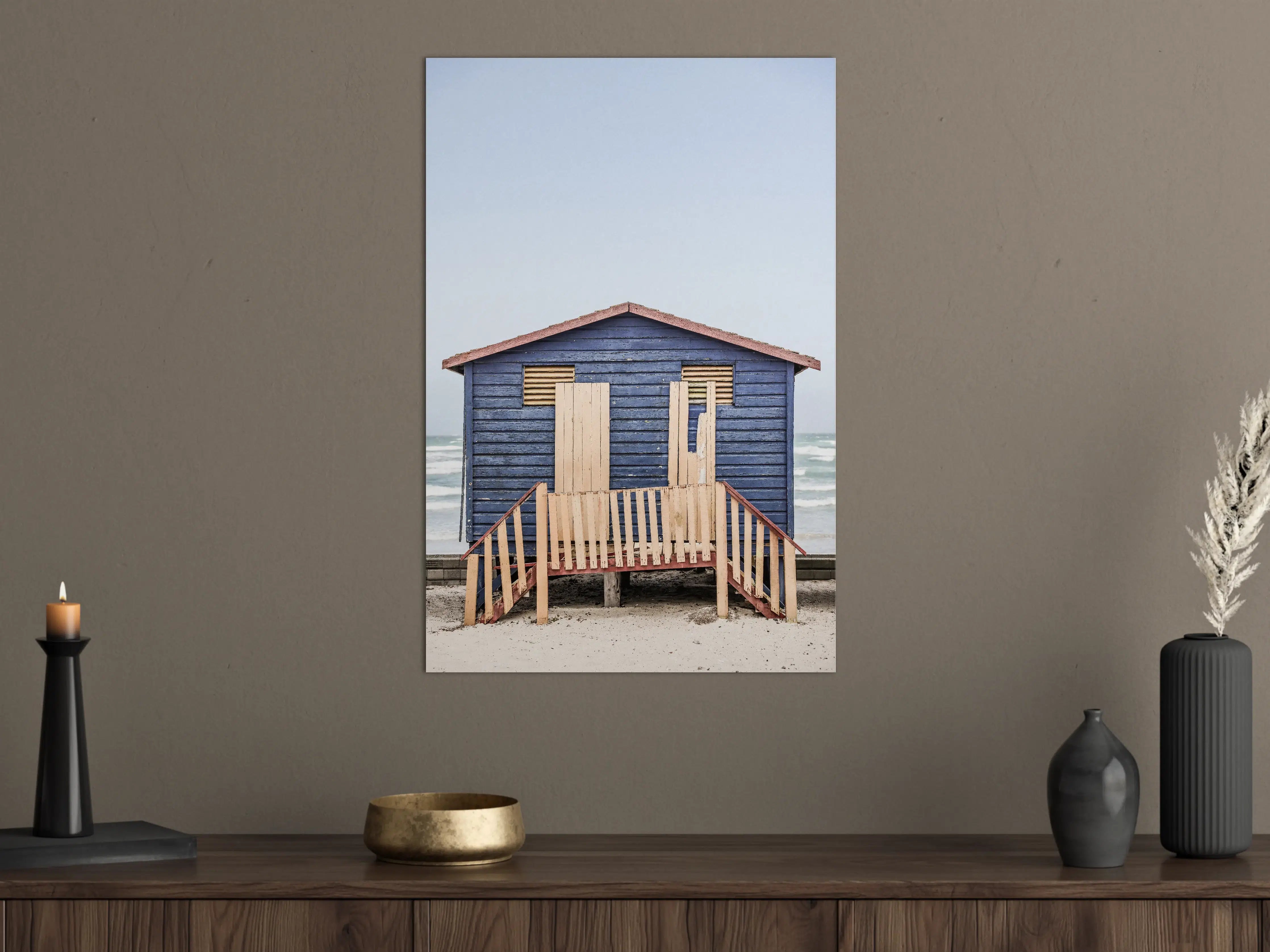 Große Wandbilder - "Edle Grau-Weiß Marmorstruktur Wandbild - Modernes Deko Gemälde"