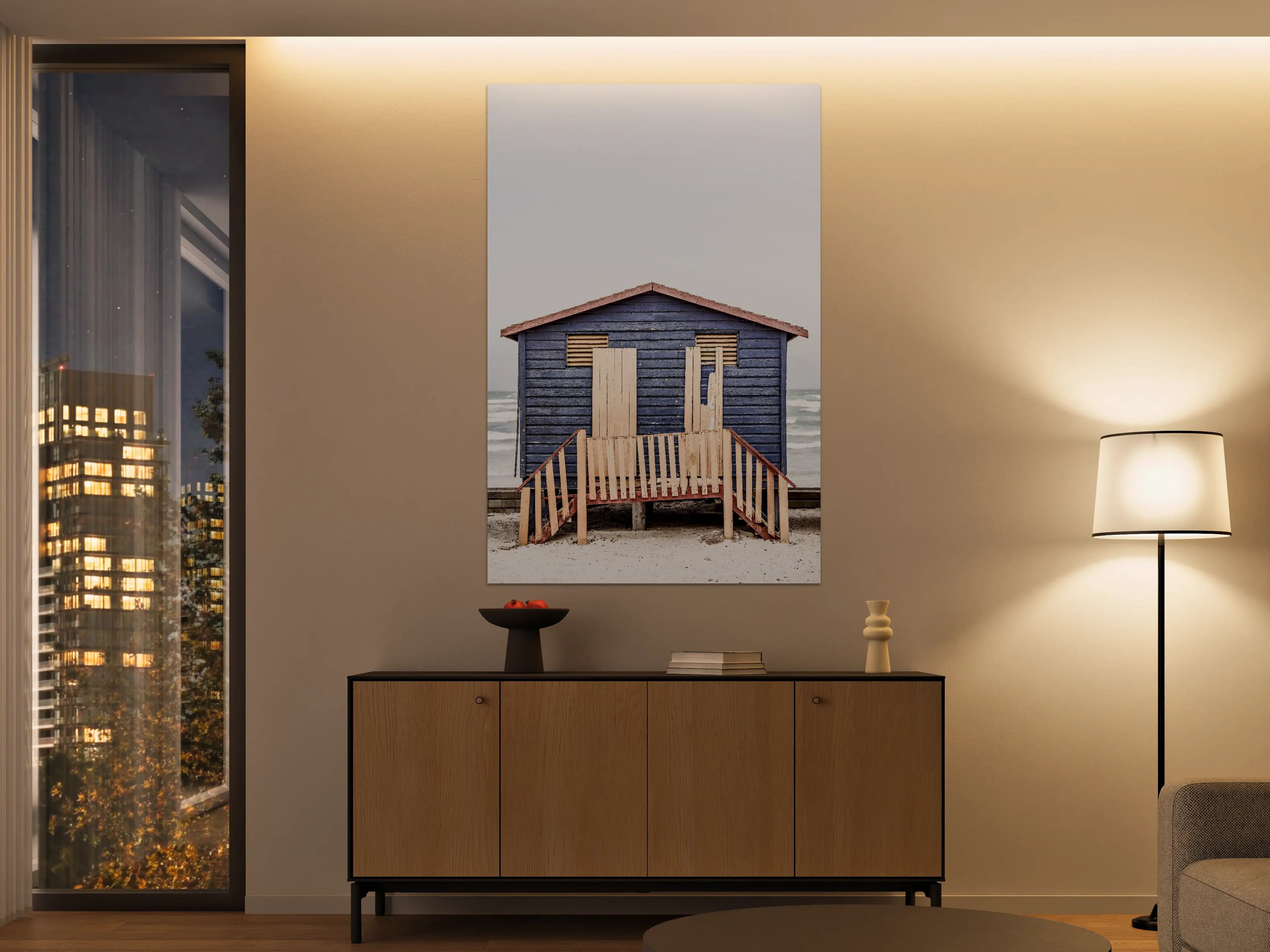 Große Wandbilder - "Edle Grau-Weiß Marmorstruktur Wandbild - Modernes Deko Gemälde"