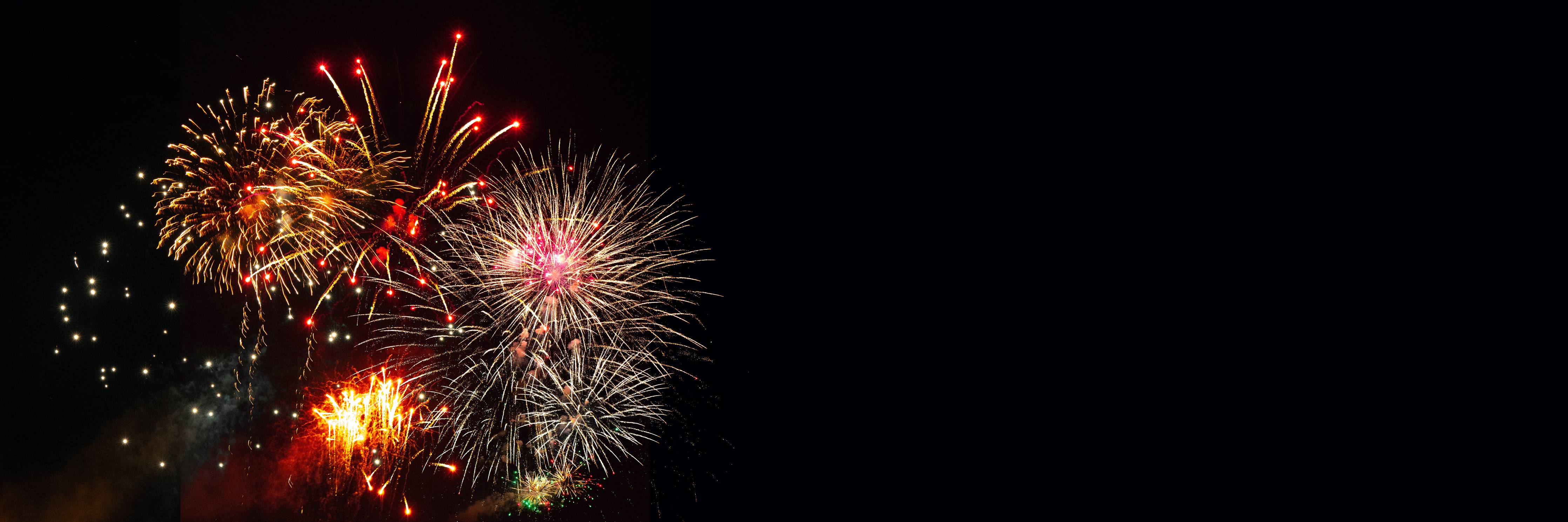 Große Wandbilder-"Faszinierendes Neujahrsfeuerwerk: Bunte Lichter in winterlicher Nacht"