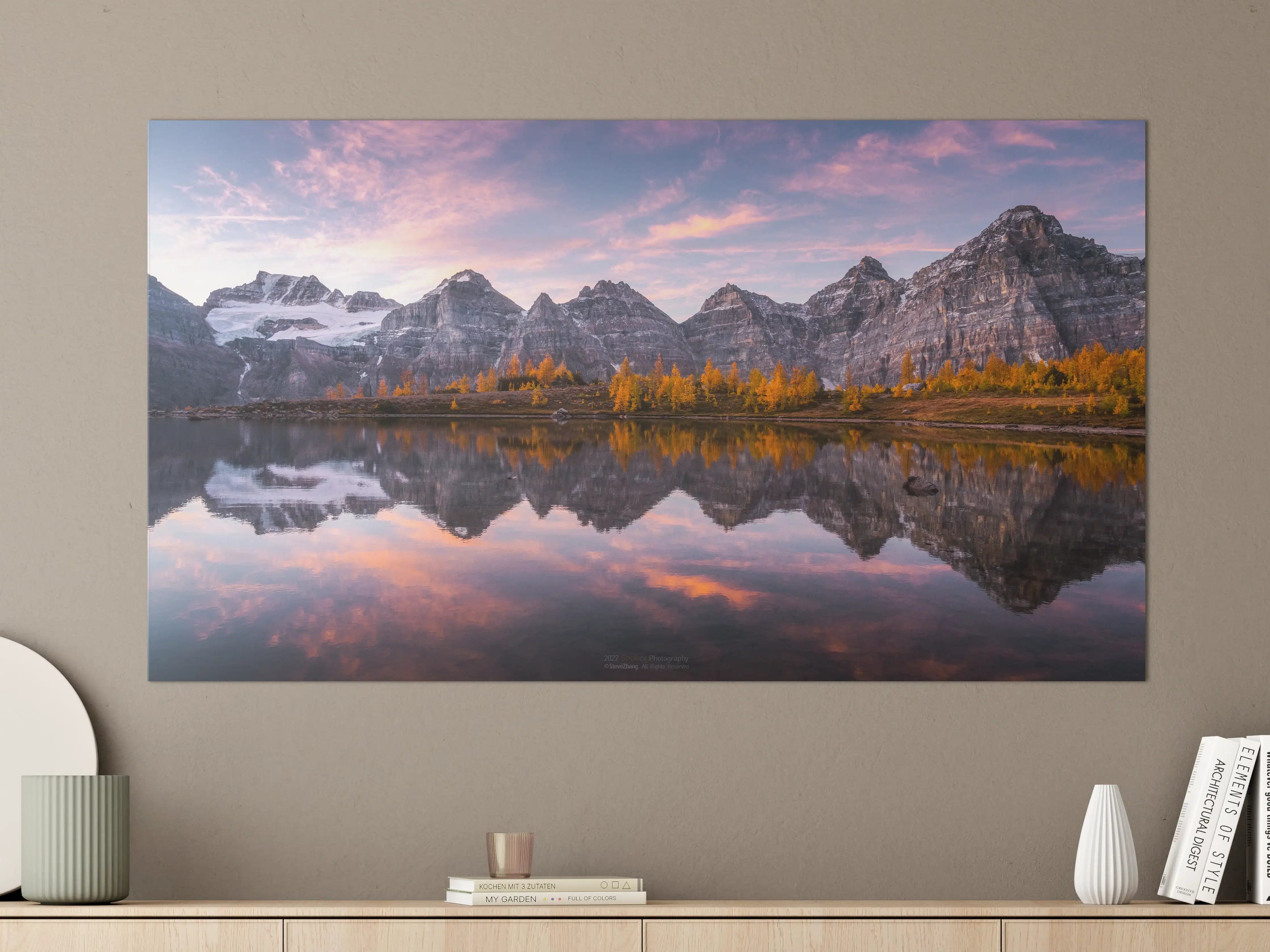 Große Wandbilder - "Moderne Blumenmuster Leinwandbild in Blau und Grün - Handgemalt"