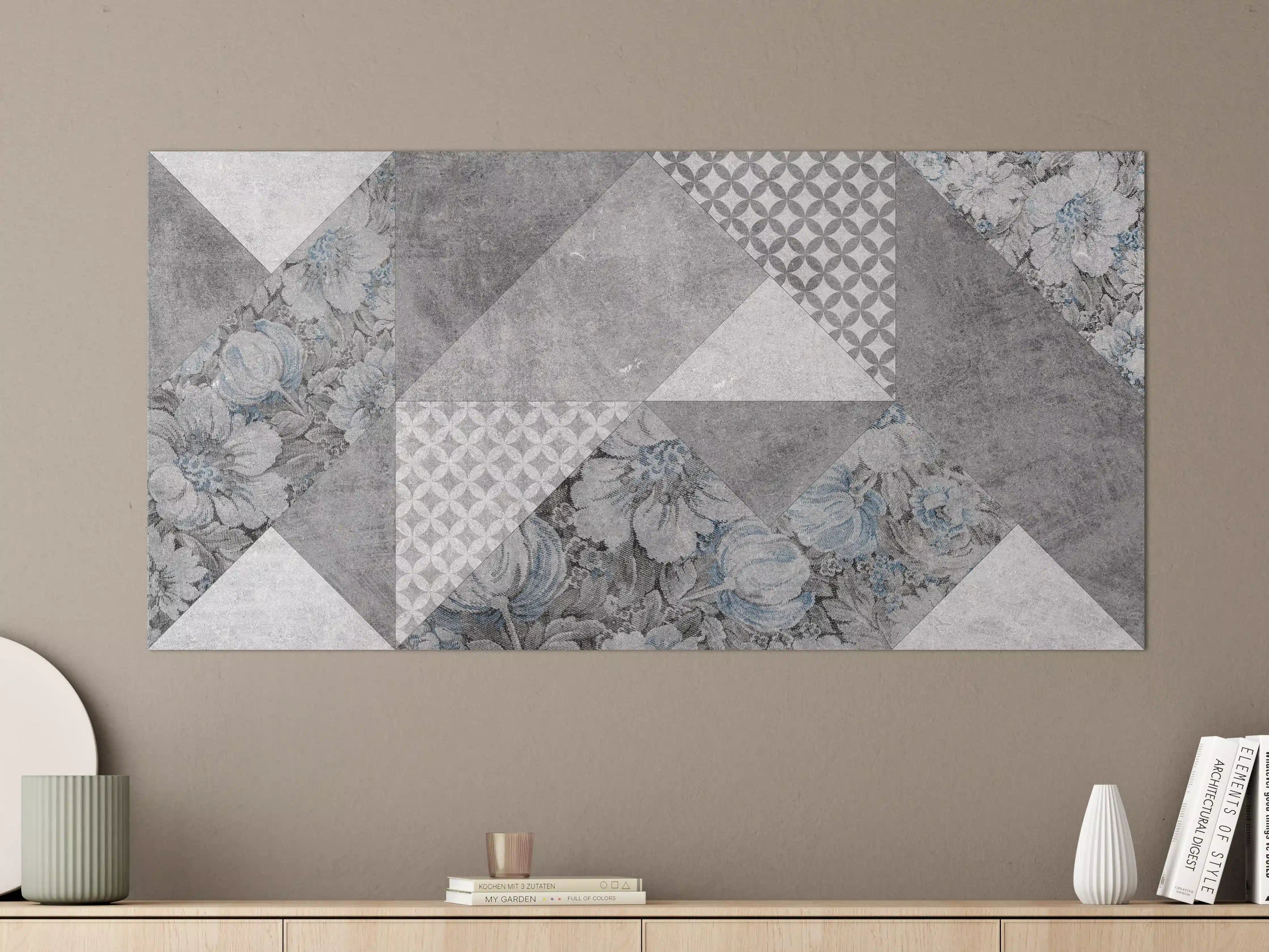 Große Wandbilder - abstrakte Blumen und Marmor Textur