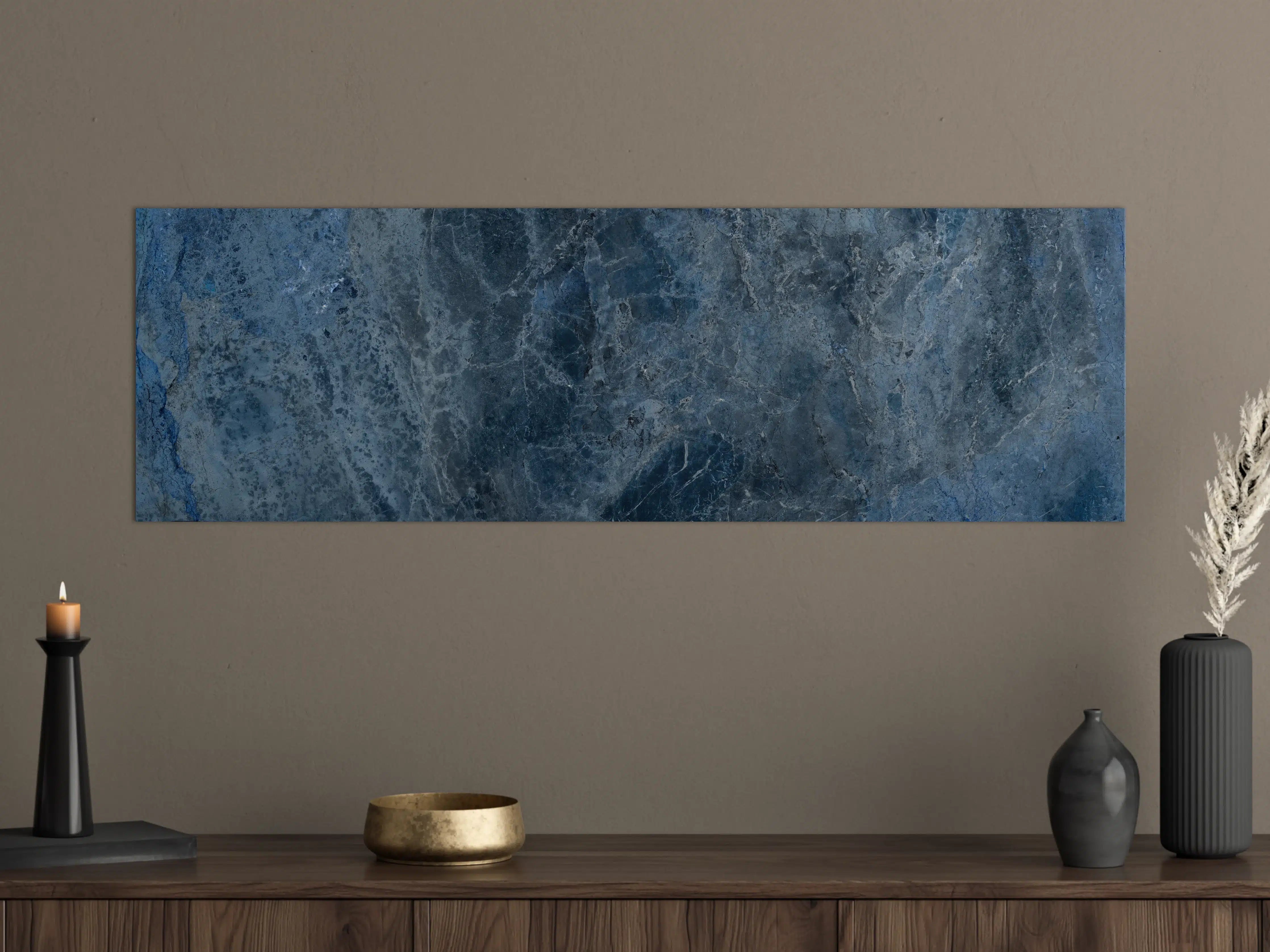 Große Wandbilder - dunkelblaue Marmor Steinstruktur
