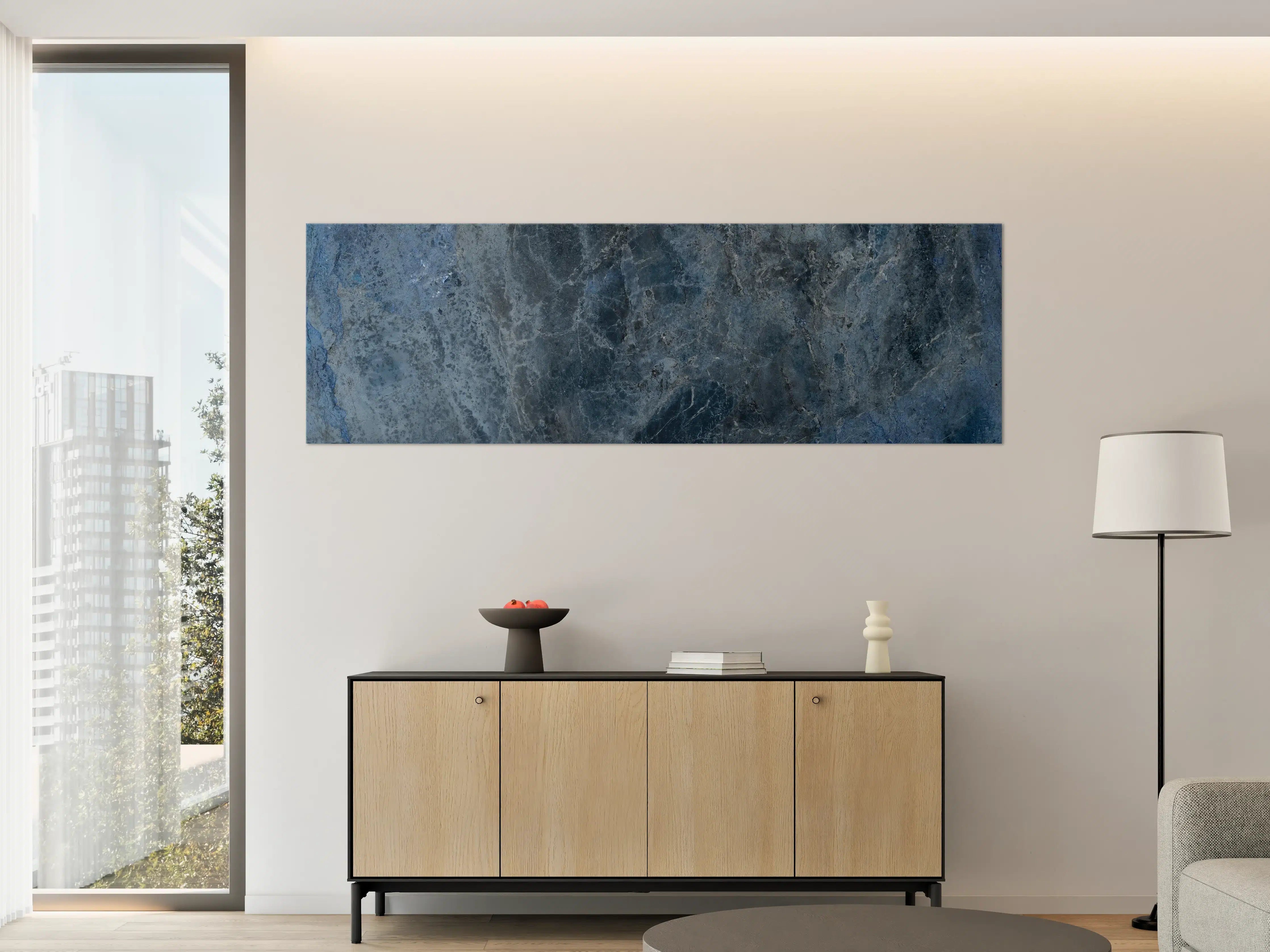 Große Wandbilder - dunkelblaue Marmor Steinstruktur