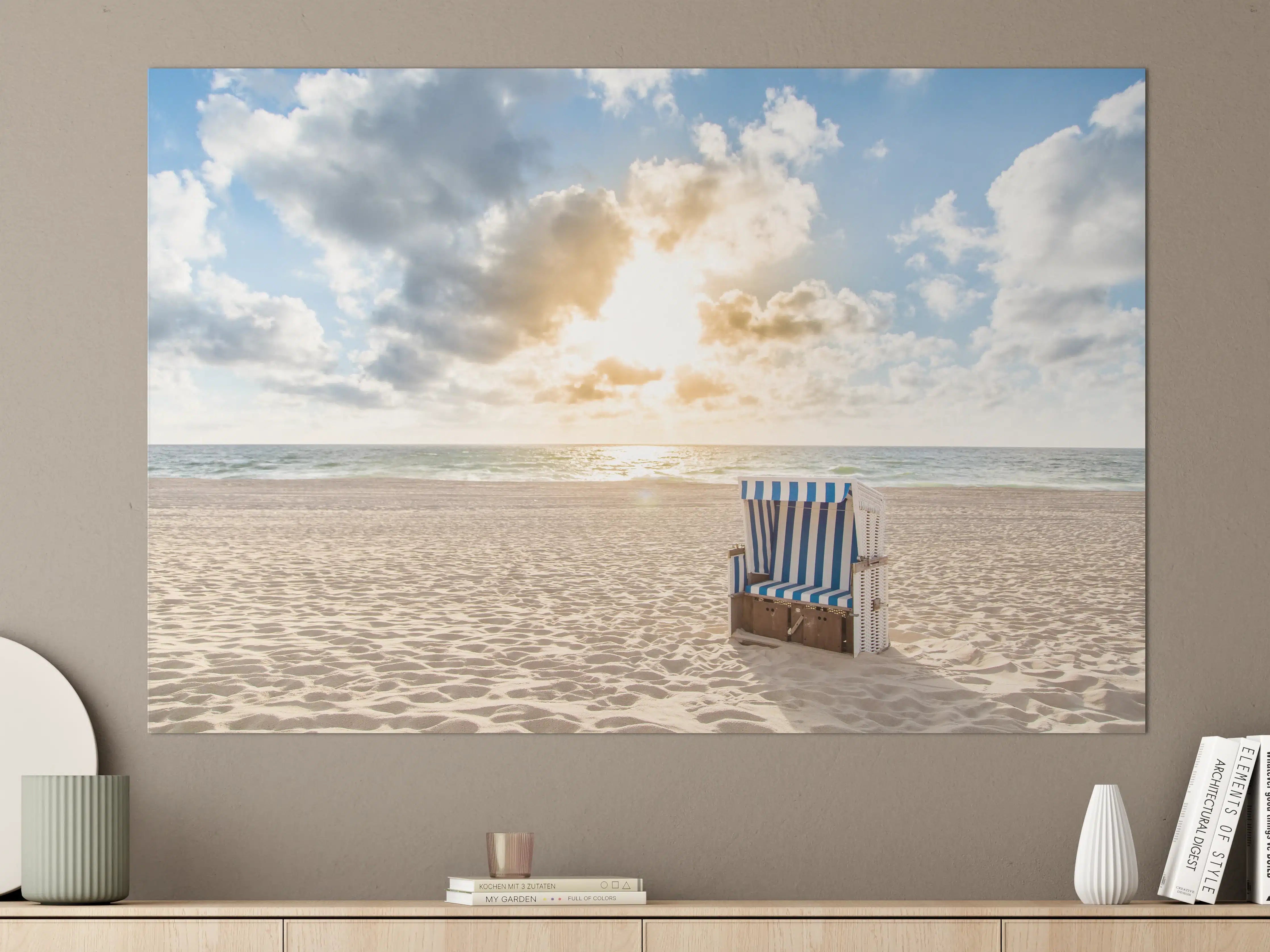 Große Wandbilder - einzelner Strandkorb an der Nordsee