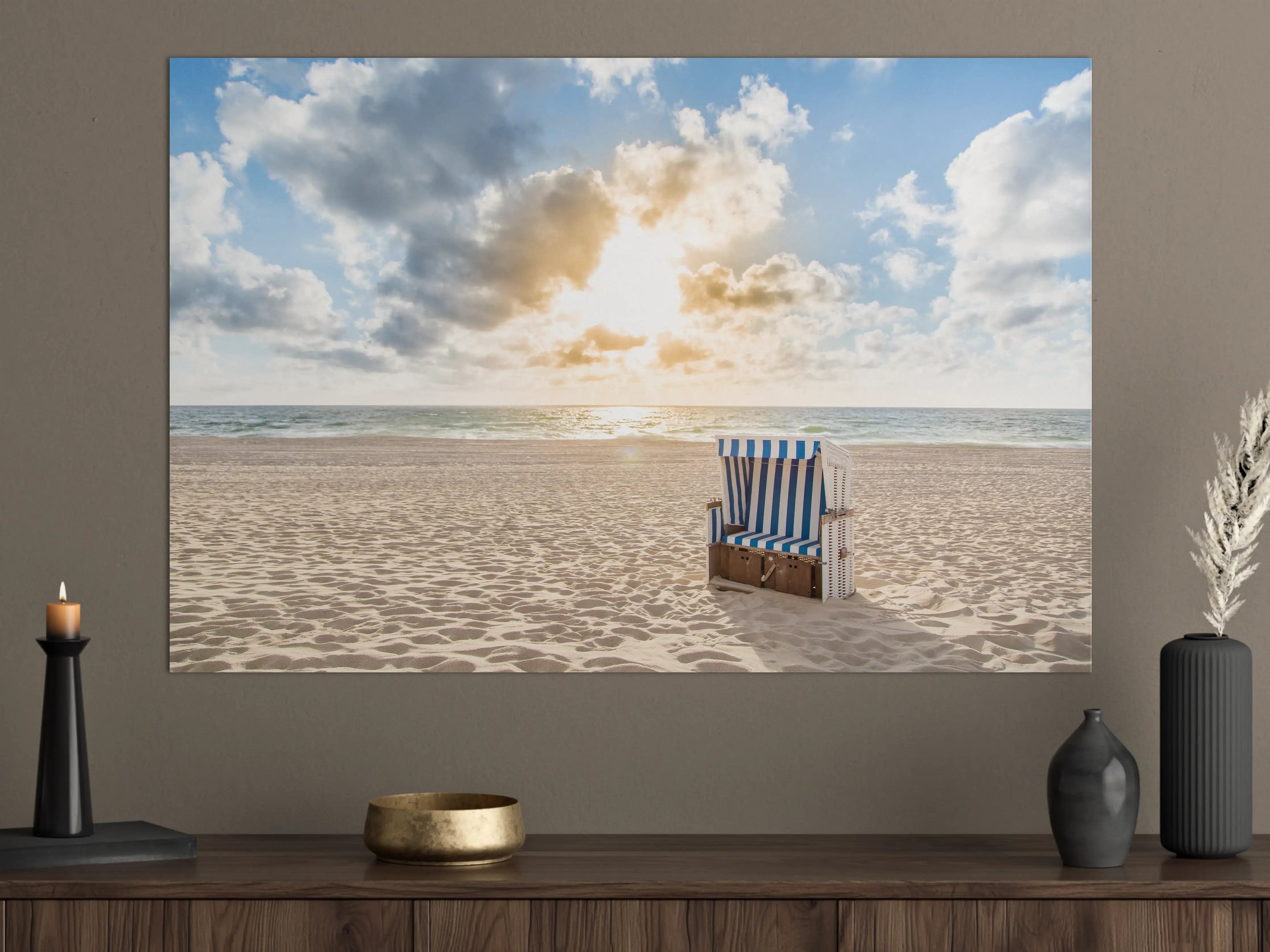 Große Wandbilder - einzelner Strandkorb an der Nordsee