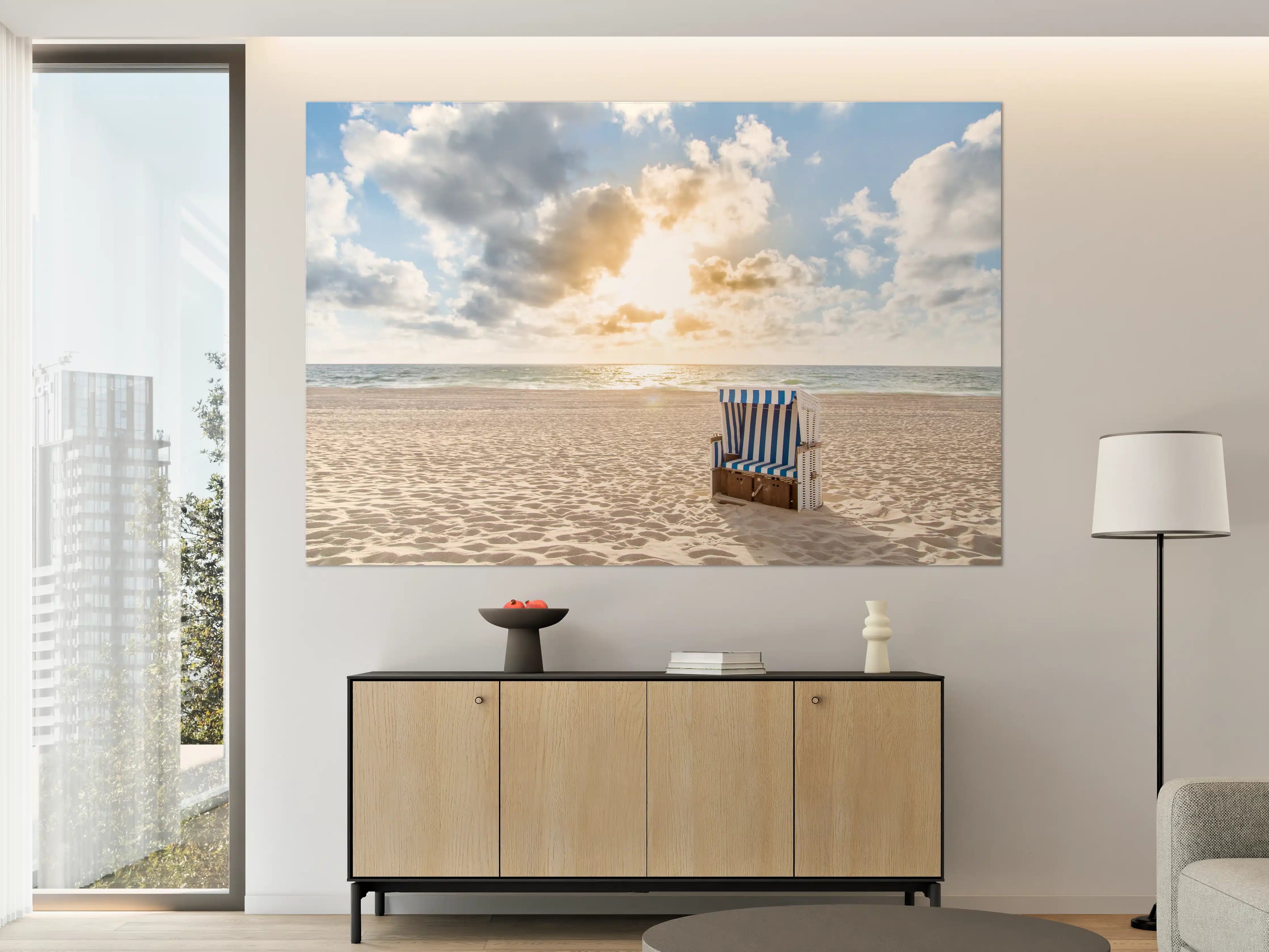 Große Wandbilder - einzelner Strandkorb an der Nordsee