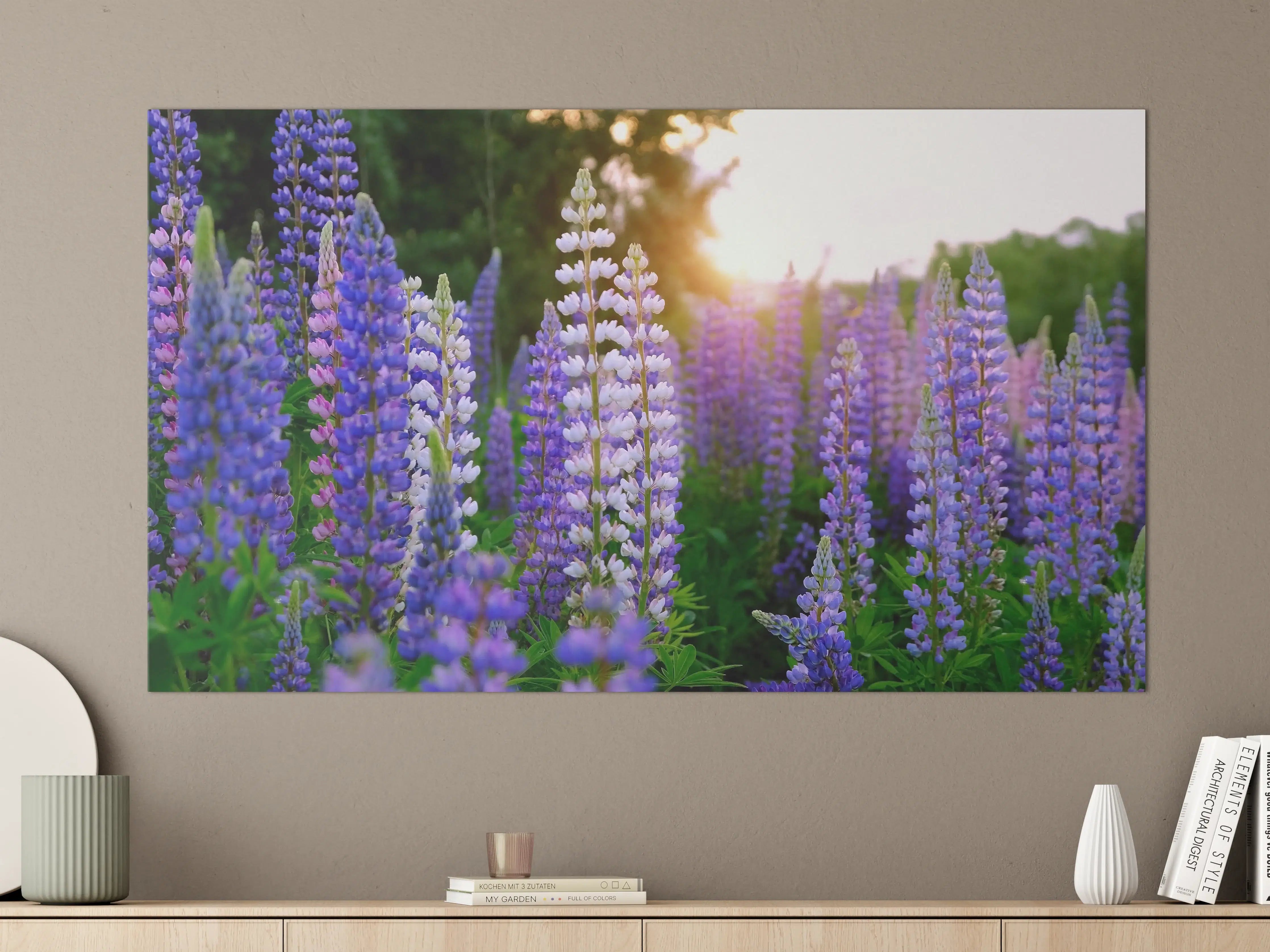Große Wandbilder - lila-rosa Lupine Blumen