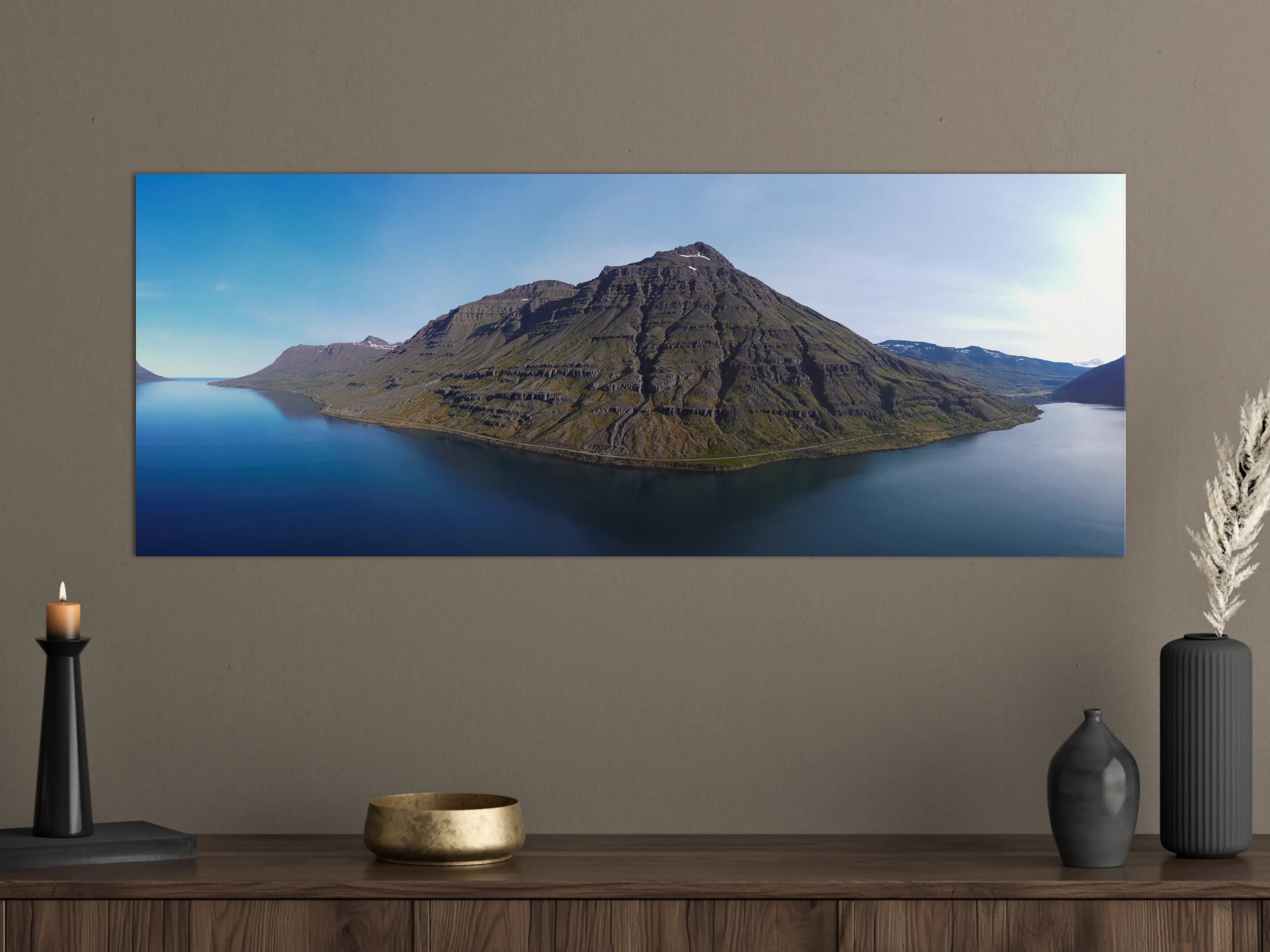 Große Wandbilder - luftbildpanorama in den isländischen ostfjorden